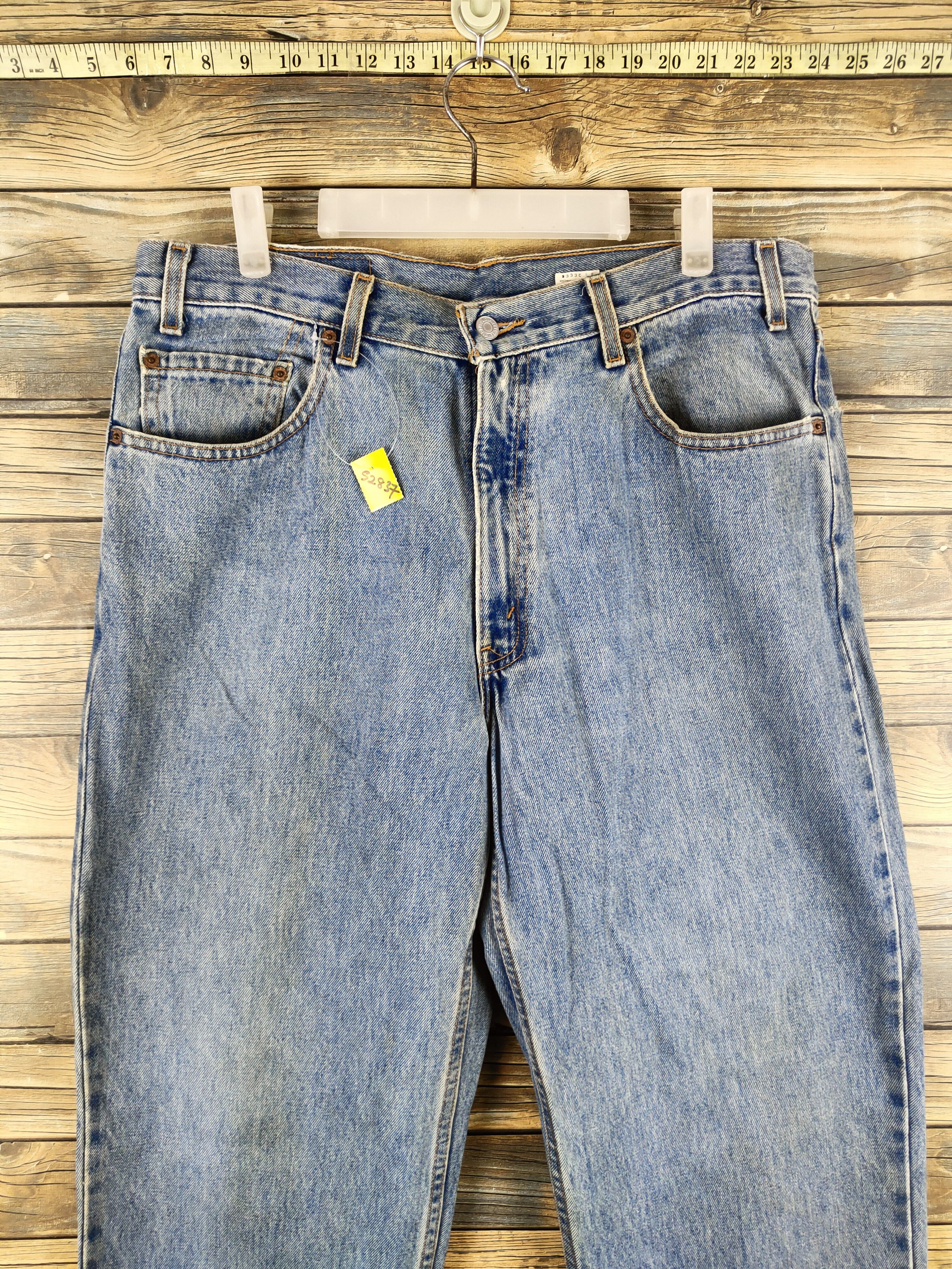 Levi's 550 Levi's Blue Distressed Ripped denim Jeans #S2837 Size US 35 - 2 Thumbnail