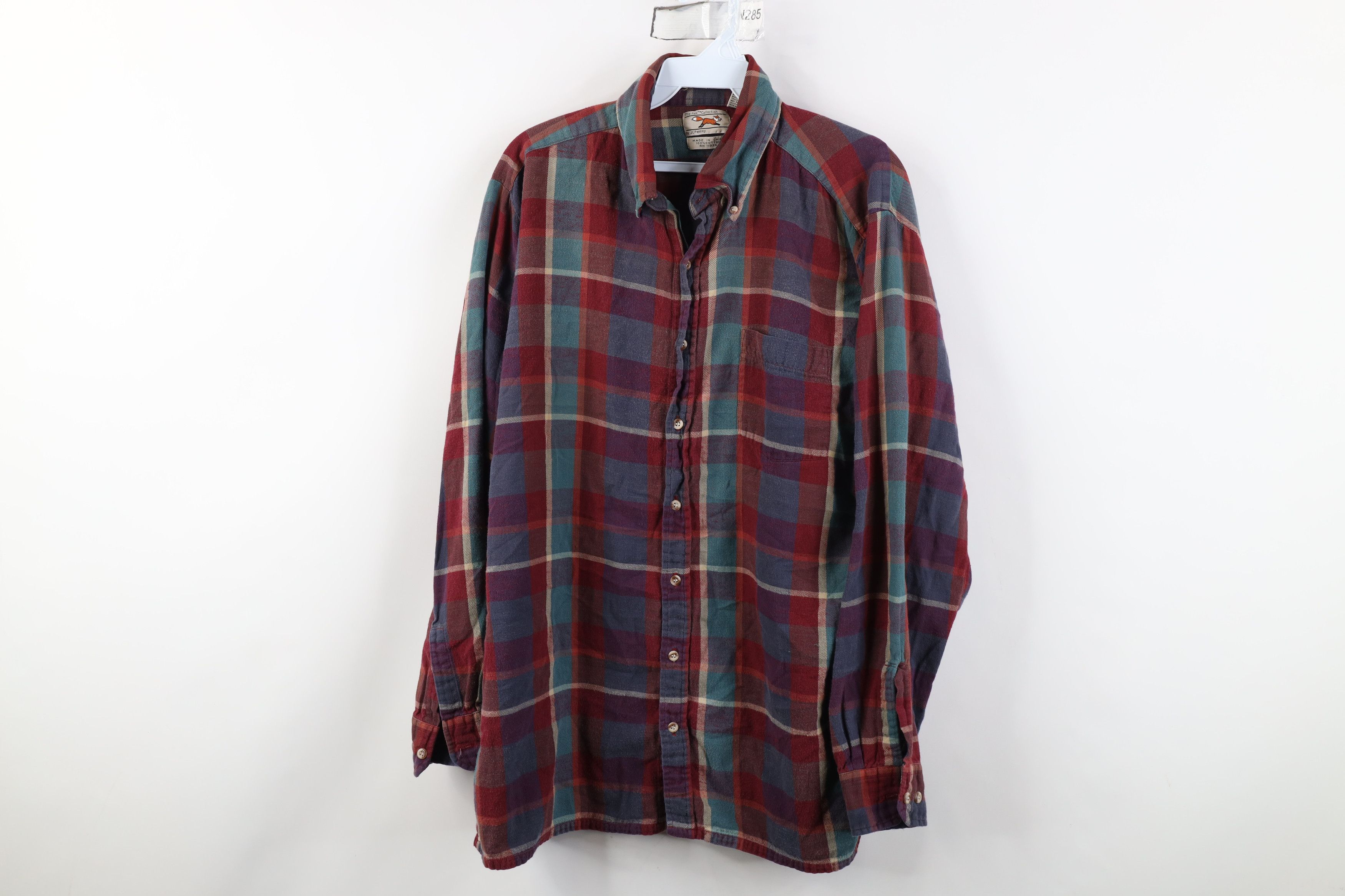 Vintage Vintage 70s Streetwear Yarn Dye Flannel Button Down Shirt Size US L / EU 52-54 / 3 - 1 Thumbnail