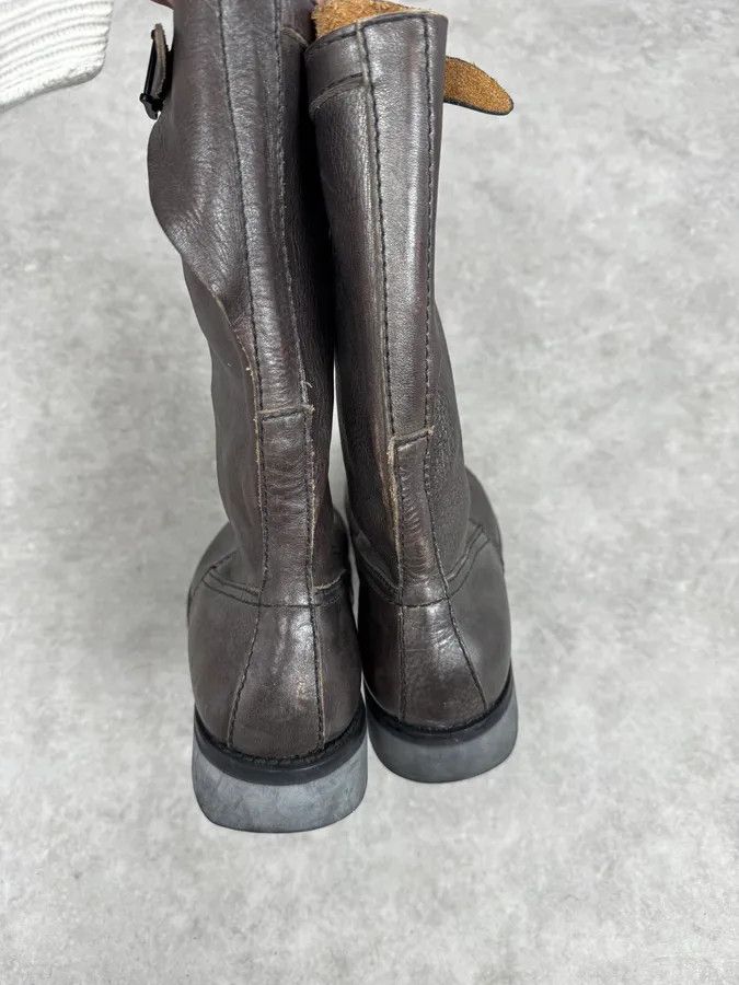 Vintage 2000s Premiata Dark Brown Eroded Leather Boots Size US 12 / EU 45 - 5 Thumbnail