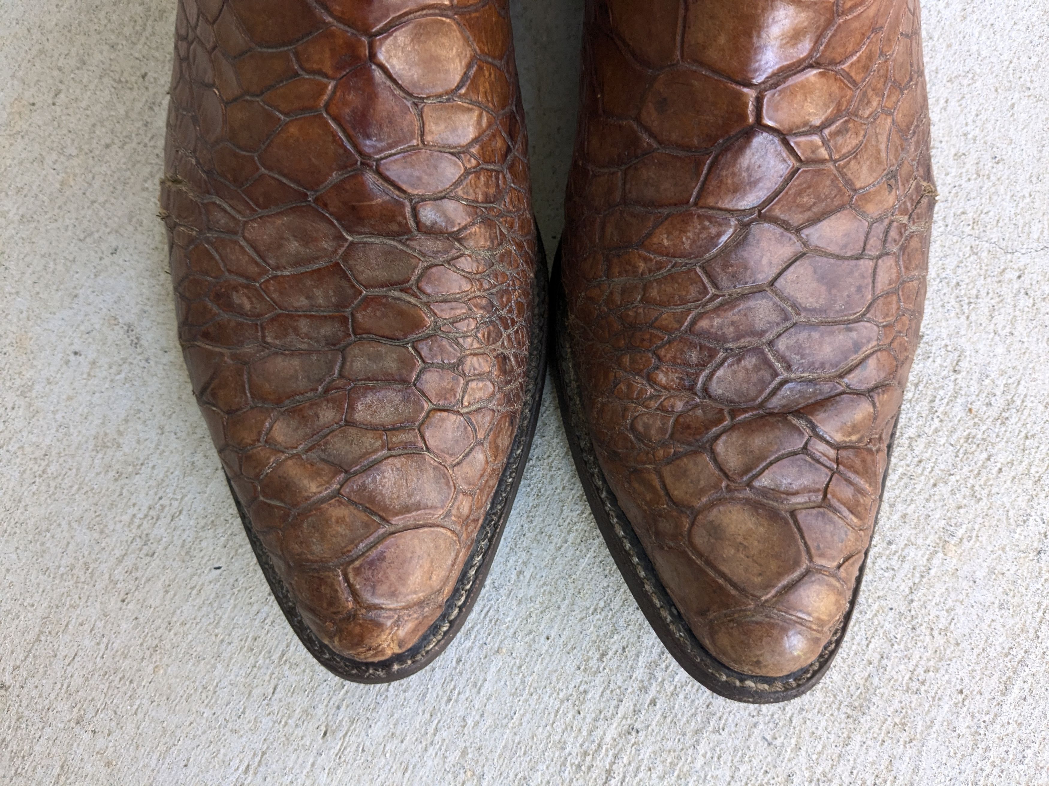 Genuine Leather × Vintage Vintage Cowboy Boots Brown 10 Leather USA Size US 10 / EU 43 - 5 Thumbnail