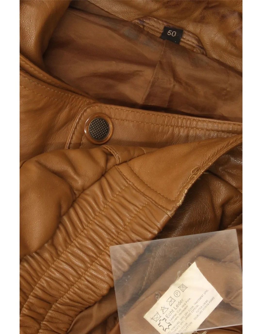 Other Vintage Brown Real Leather Bomber Jacket - Size Large EU 50 Size US L / EU 52-54 / 3 - 4 Thumbnail
