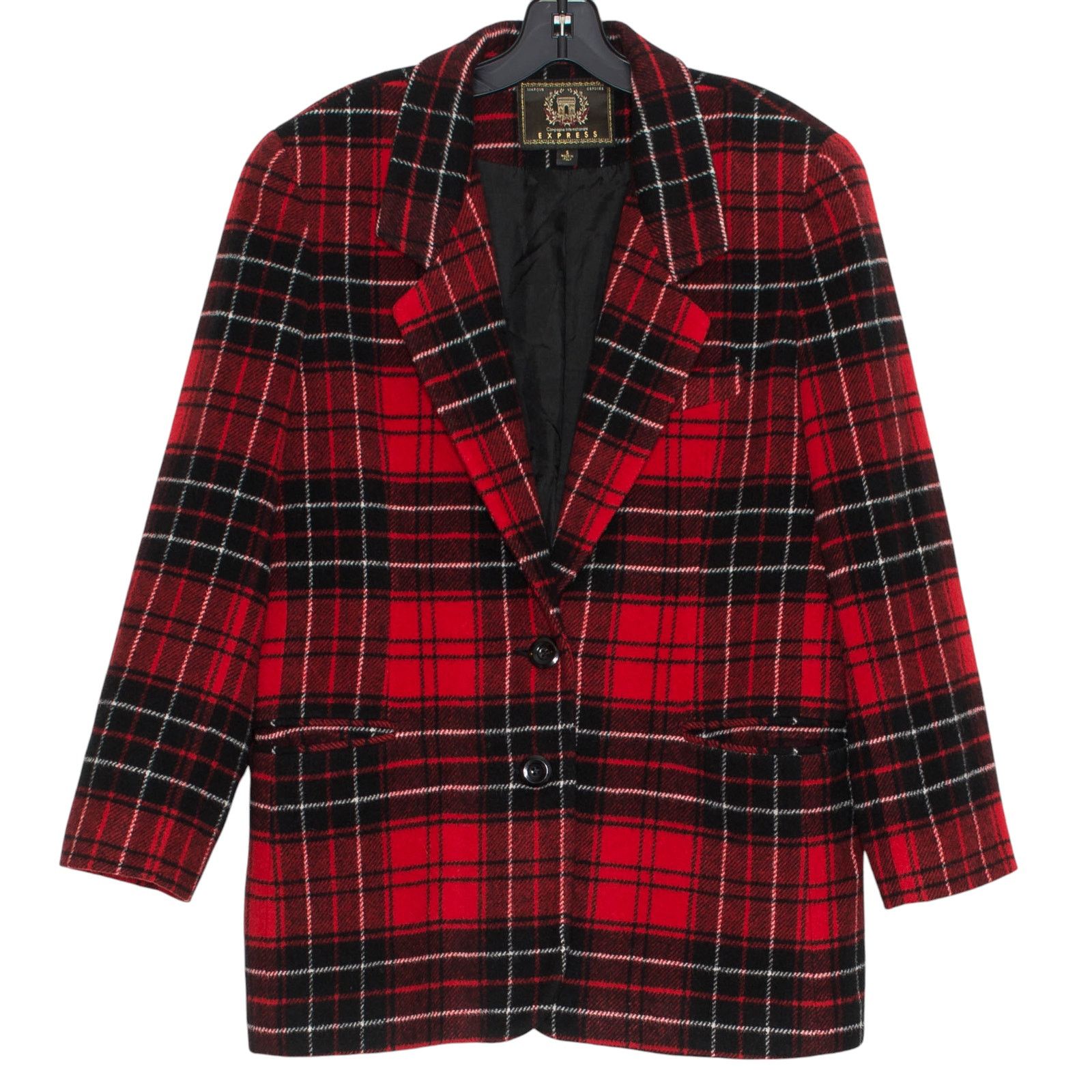 Express Vintage Express Blazer Wool Academia Preppy Plaid Red Small Size S / US 4 / IT 40 - 1 Thumbnail