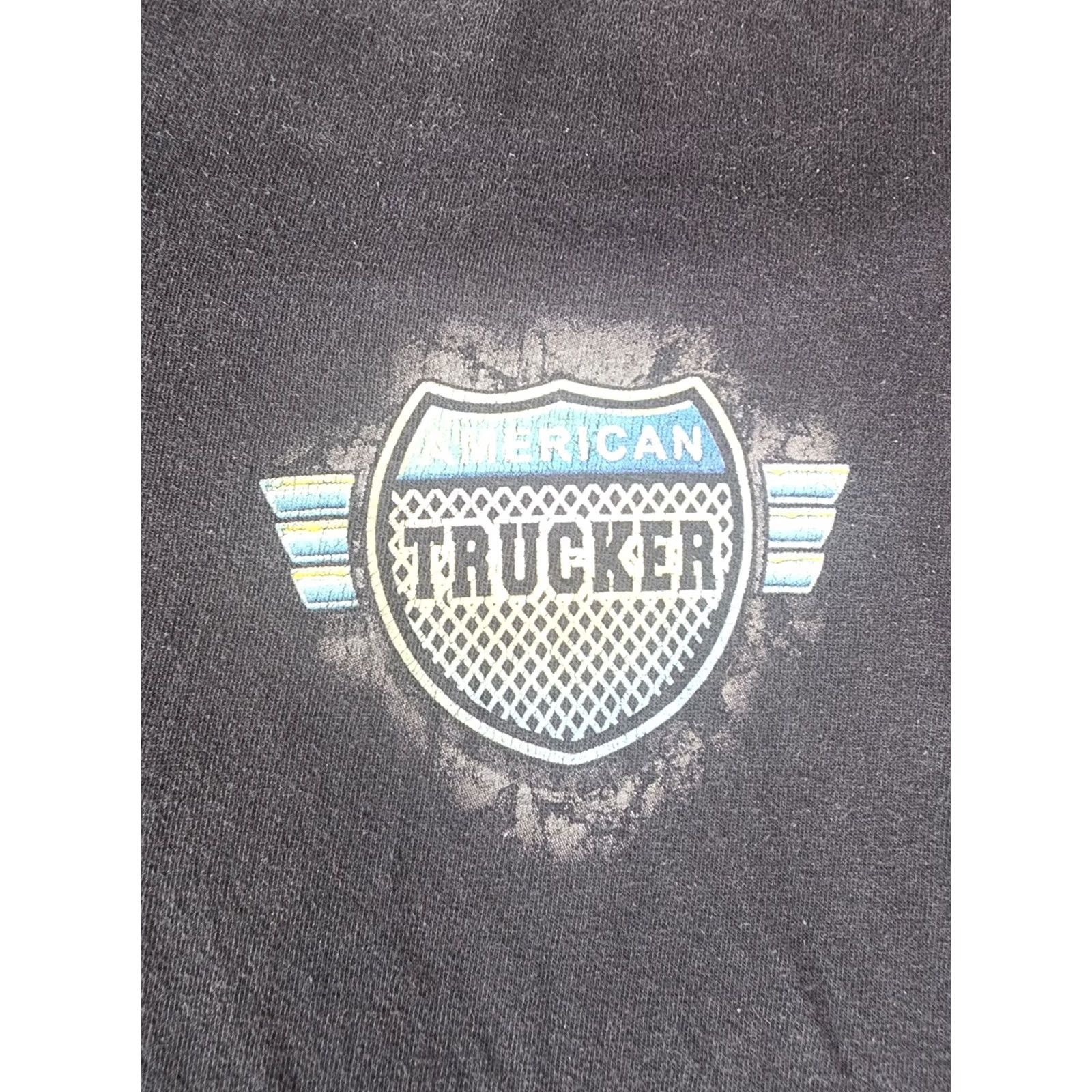 Vintage VINTAGE American Trucker Shirt Large L Black Cotton Knit 2000s Short Sleeve Crew Neck USA 90s Transportation Mens Size US L / EU 52-54 / 3 - 2 Thumbnail