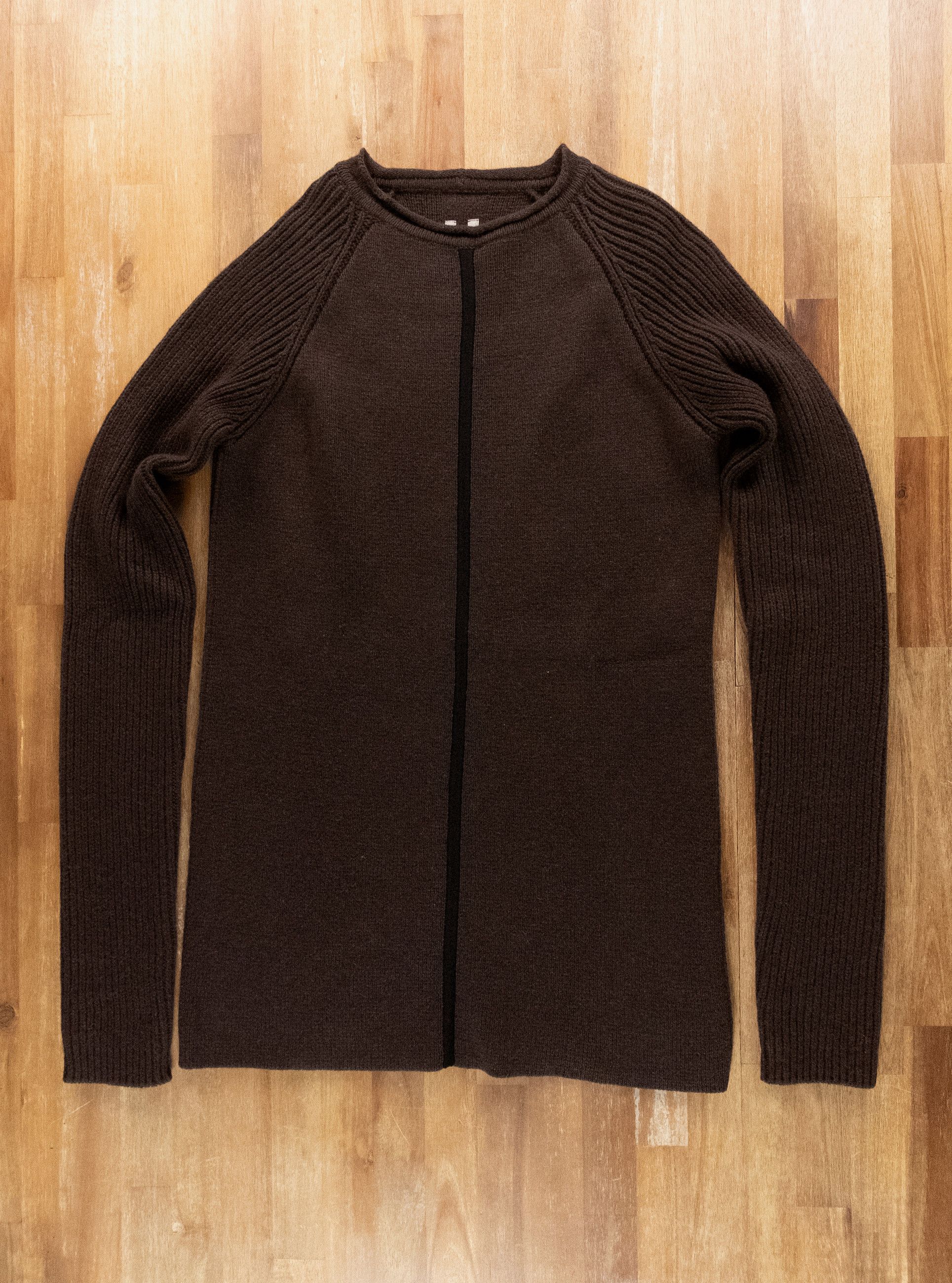 Rick Owens RICK OWENS brown slim fit crew knit cashmere sweater Medium Size US M / EU 48-50 / 2 - 6 Thumbnail