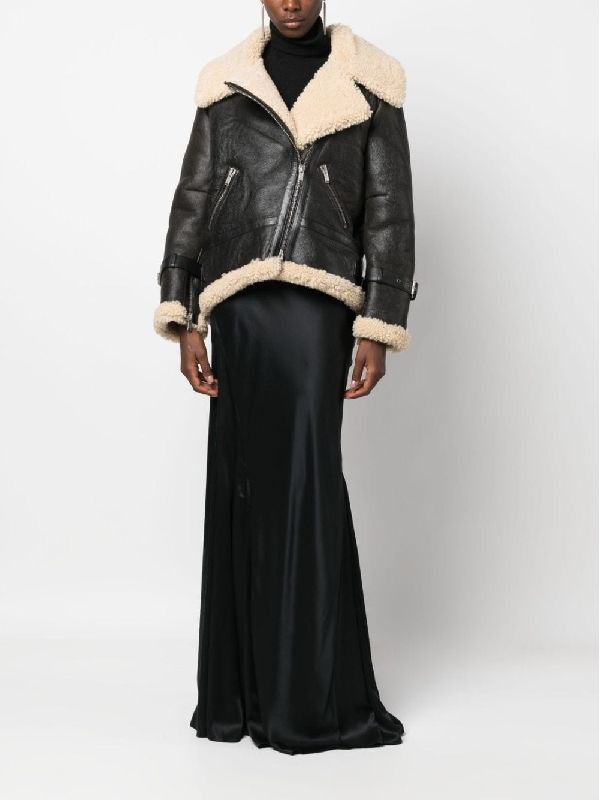 Saint Laurent Paris o1bcso1str1225 Aviator Jacket in Aged-Leather in Black Size M / US 6-8 / IT 42-44 - 2 Thumbnail