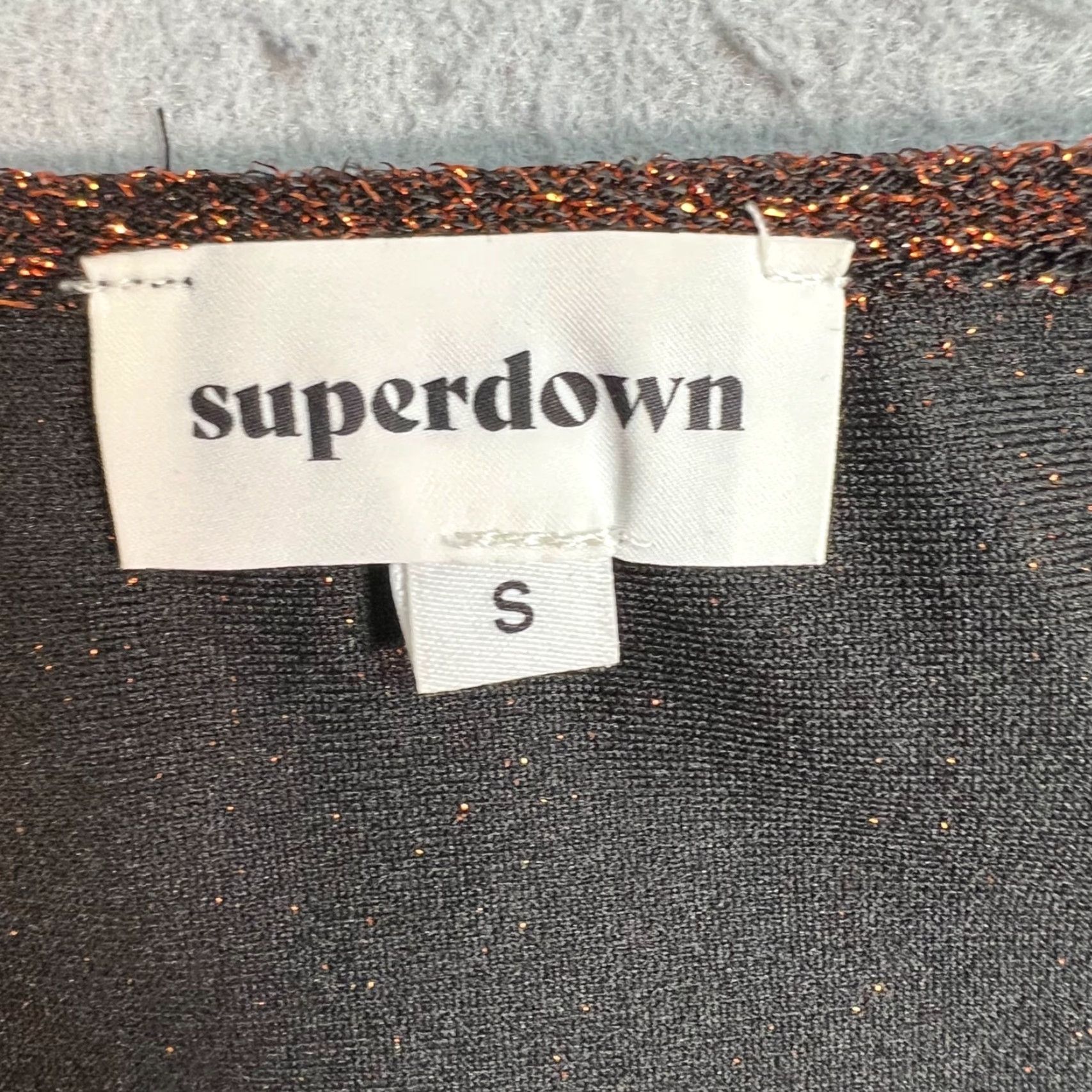 superdown Superdown Dress Size Small Long Sleeve Glitter Mini Black & Copper Ring Detail Size S / US 4 / IT 40 - 3 Thumbnail