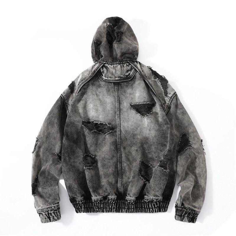 Juun.J Juun.J Destroyed Denim Hooded Jacket Size US M / EU 48-50 / 2 - 2 Thumbnail