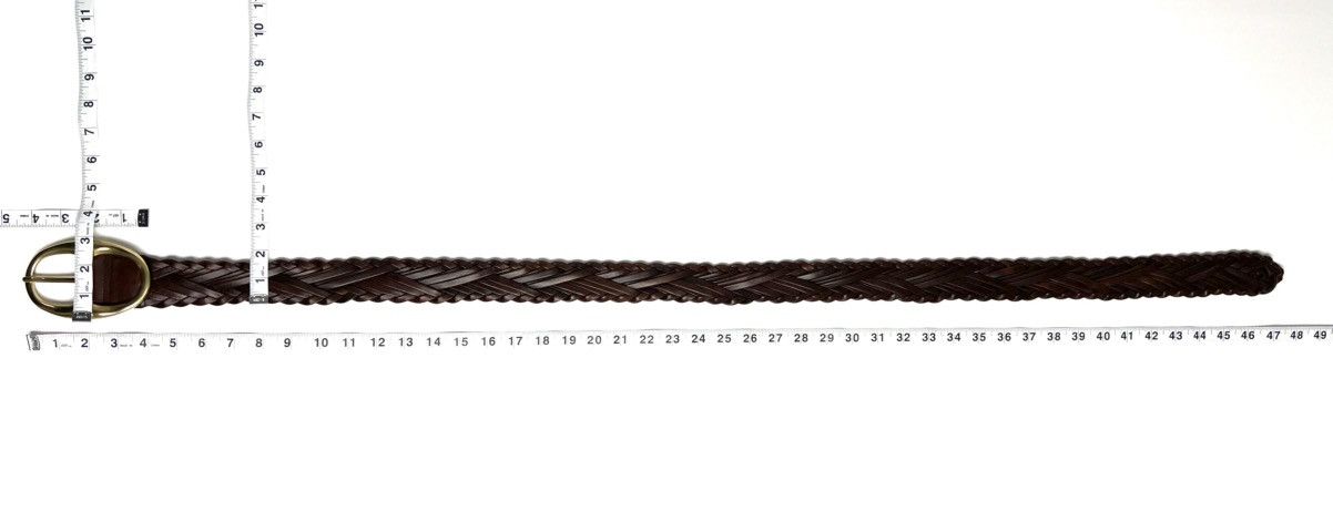 Yves Saint Laurent YVES SAINT LAURENT GOLD TONE BUCKLE W/ BRAIDED LEATHER BELT Size ONE SIZE - 4 Thumbnail