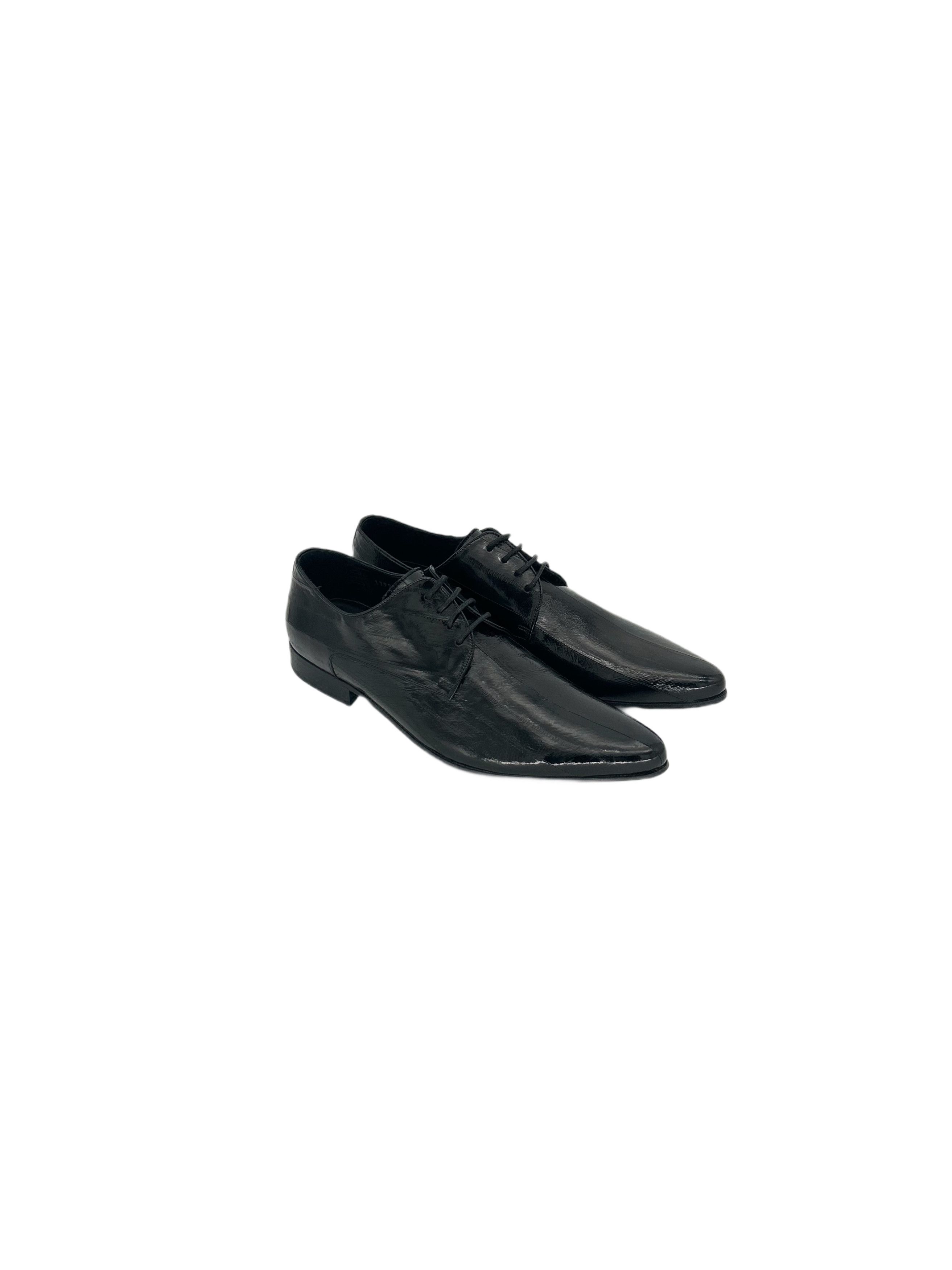 Patrick Cox Black Eel Skin Leather Shoe