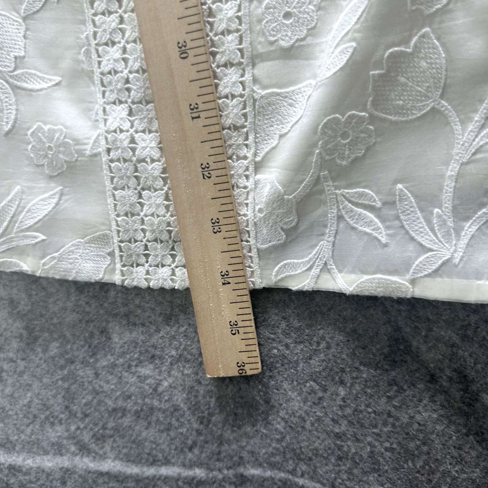 Vintage Jill Stuart Dress Womens 0 White Floral Embroidered Silk Long Sleeve Mini Size XS / US 0-2 / IT 36-38 - 6 Thumbnail