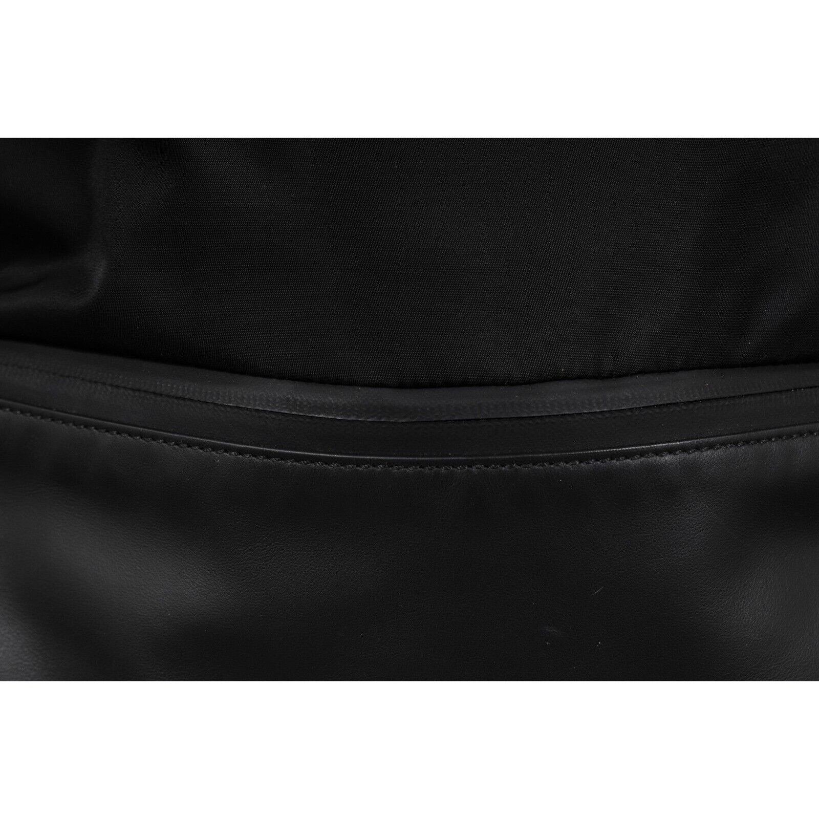 Fendi Nylon Vitello Drawstring Backpack Black Leather Size ONE SIZE - 6 Thumbnail