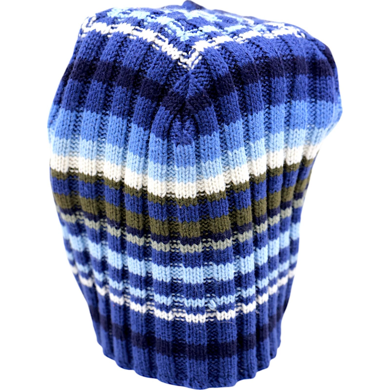 Other Crocheted White & Blue Winter Women's Beanie Hat Size ONE SIZE - 1 Thumbnail