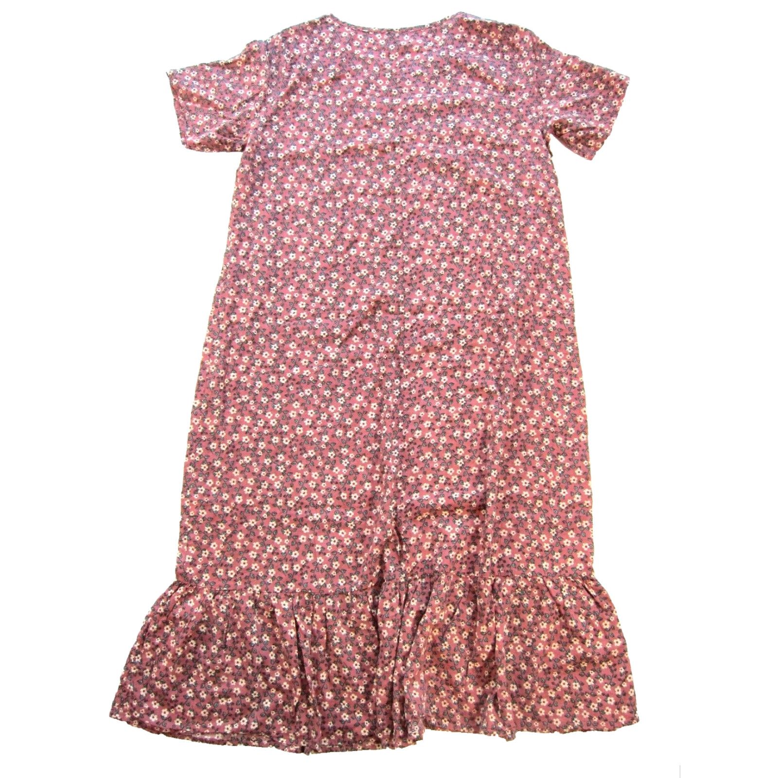 Vintage Emery Rose Shirt 1X Pink Floral Short Sleeve Midi Maxi Kaftan Smock Sun Dress Womens Size 40" / US 18 - 2 Thumbnail