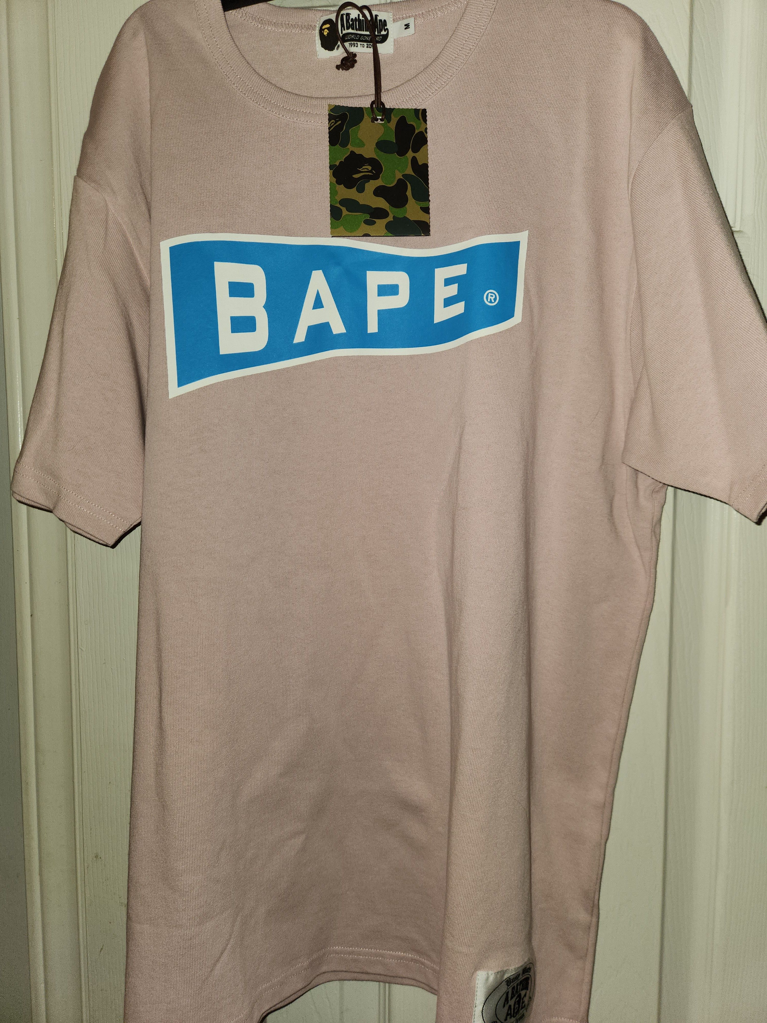 image of Bape Penant Tee in Pink, Men's (Size Medium)