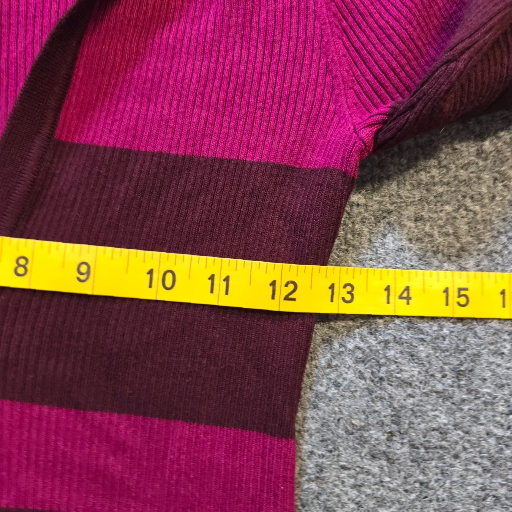 House of Harlow House Harlow Sweater Womens Size Small Purple Orange Rugby Stripe Ribbed Casual Size S / US 4 / IT 40 - 5 Thumbnail