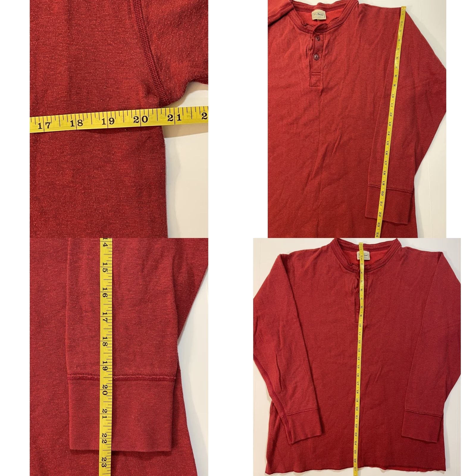 Vintage VINTAGE L.L. Bean River Driver Thermal Shirt Wool Blend Henley Red 90s Mens Size L Shirt Size US L / EU 52-54 / 3 - 8 Thumbnail