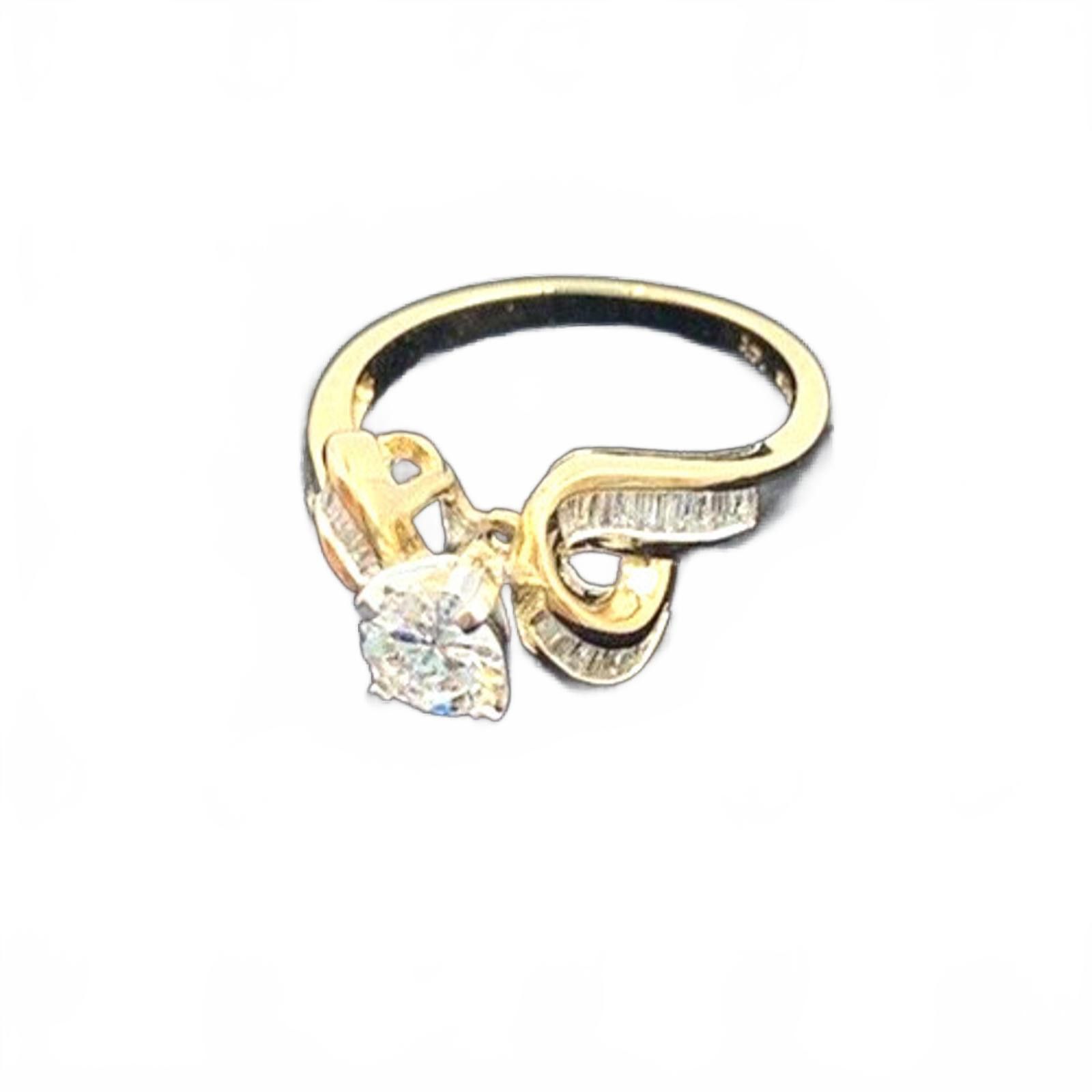 Other Over 1 carat TW 14K Yellow Gold VS2F Diamond Engagement Ring Size ONE SIZE - 4 Thumbnail