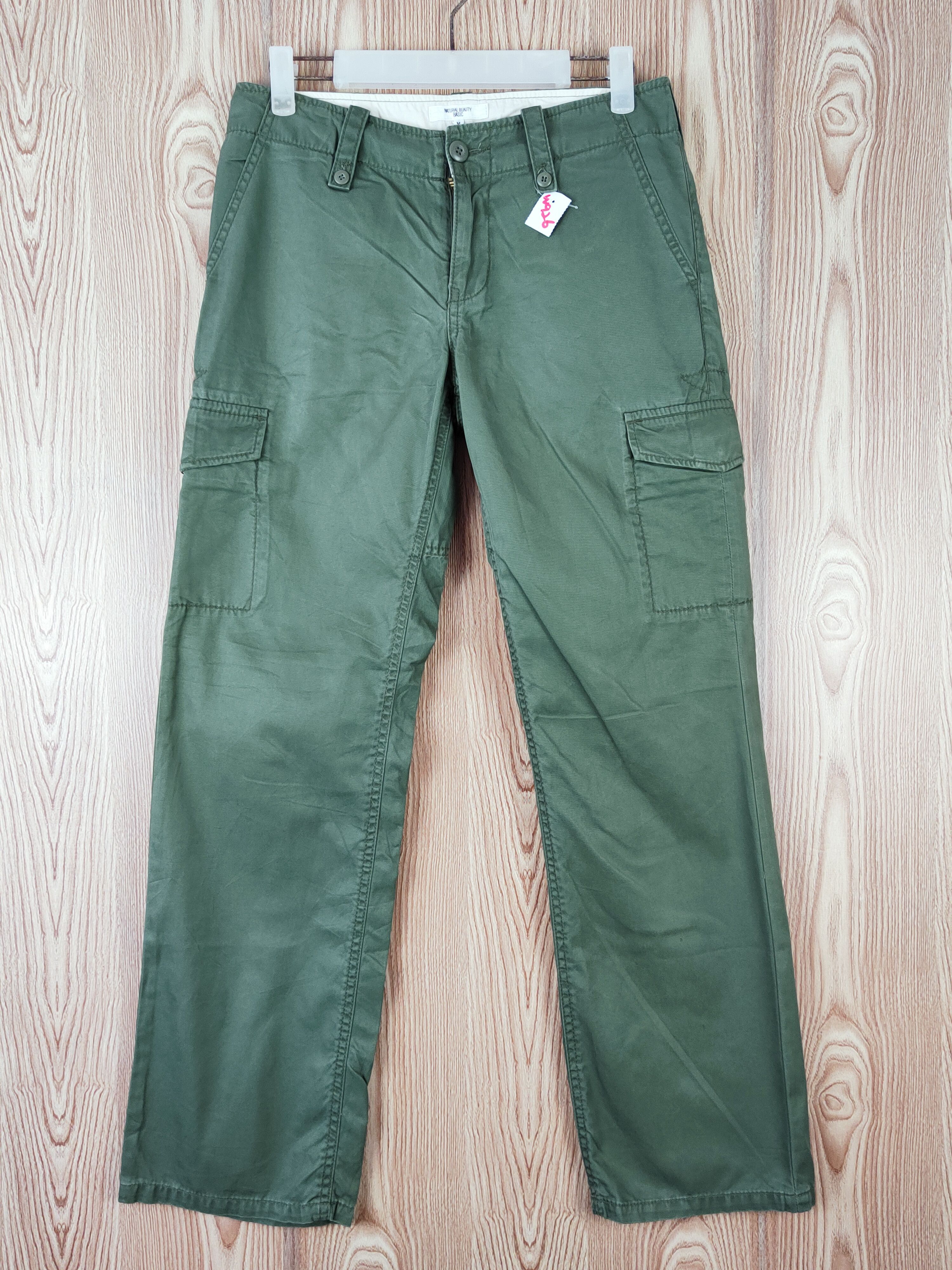Japanese Brand Natural Beauty Basic Green Multipocket Cargo Pants #W926 Size US 29 - 1 Thumbnail