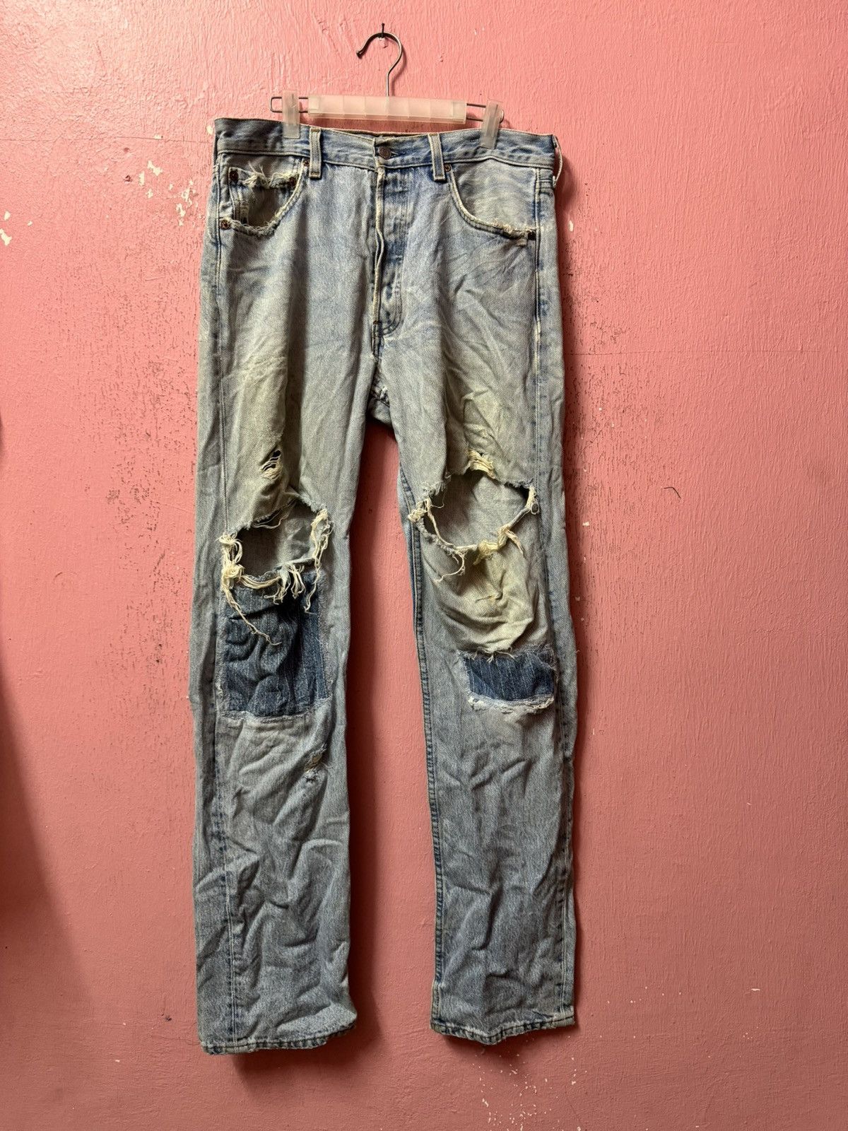 image of Distressed Denim x Levis Vintage Levis 501 Distressed Jeans in Blue, Men's (Size 33)