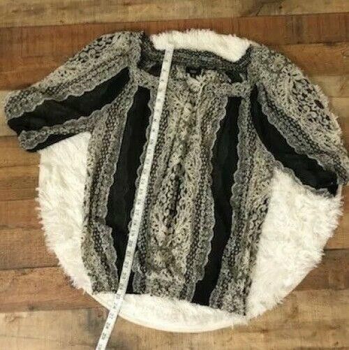 Mossimo Mossimo Top Size Medium Black And White Boho Semi Sheer Size M / US 6-8 / IT 42-44 - 4 Thumbnail