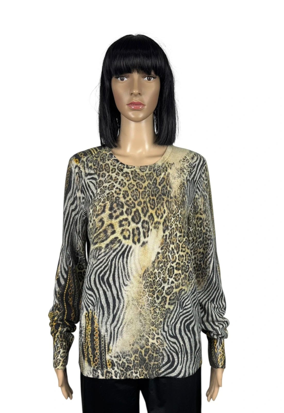 Other Nice Connection Animal Full Frinted Pullover Wool Cashmere Size L / US 10 / IT 46 - 1 Thumbnail