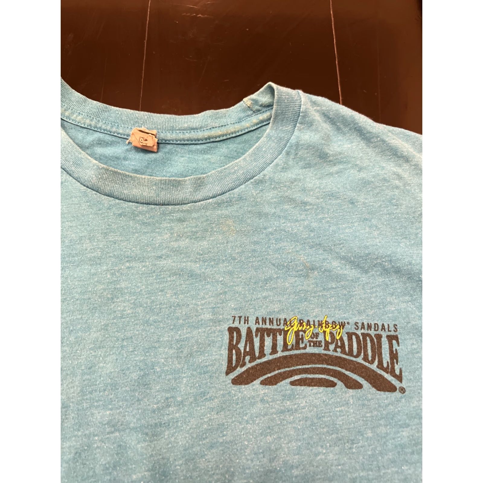 Next Level VINTAGE Next Level Shirt Mens L Blue 7th Annual Rainbow Sandals Battle of the Paddle Gerry Lopez Canoe Paddles Logo Graphic T-Shirt Size US L / EU 52-54 / 3 - 4 Thumbnail