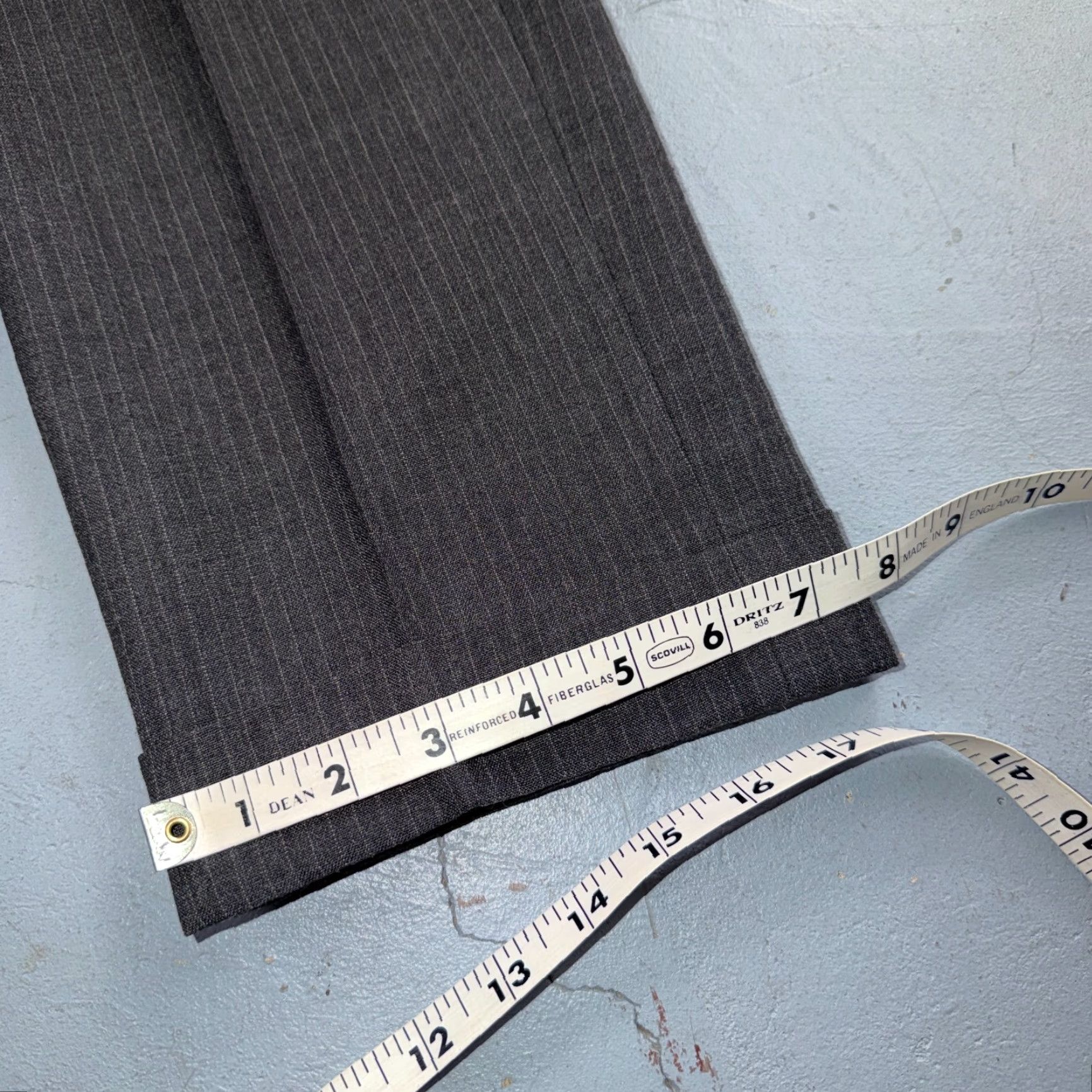 Vintage 1960s 1950s VTG Mens 2 PC Suit 38 Jacket Coat Pants Gray Union Wool Rockabilly Size 38R - 6 Thumbnail