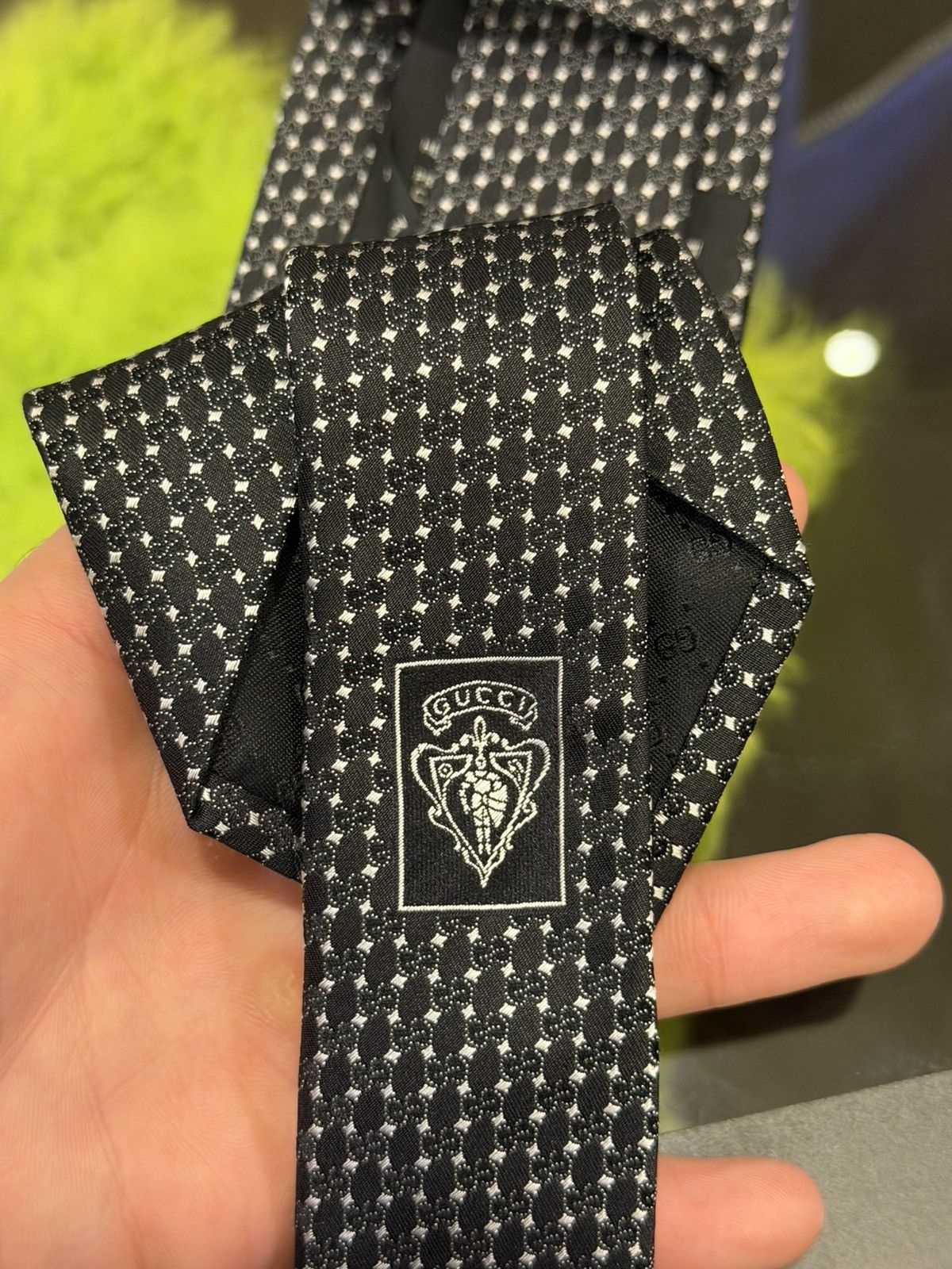 Gucci Gucci GG Supreme Tie - Black/White Size ONE SIZE - 7 Thumbnail