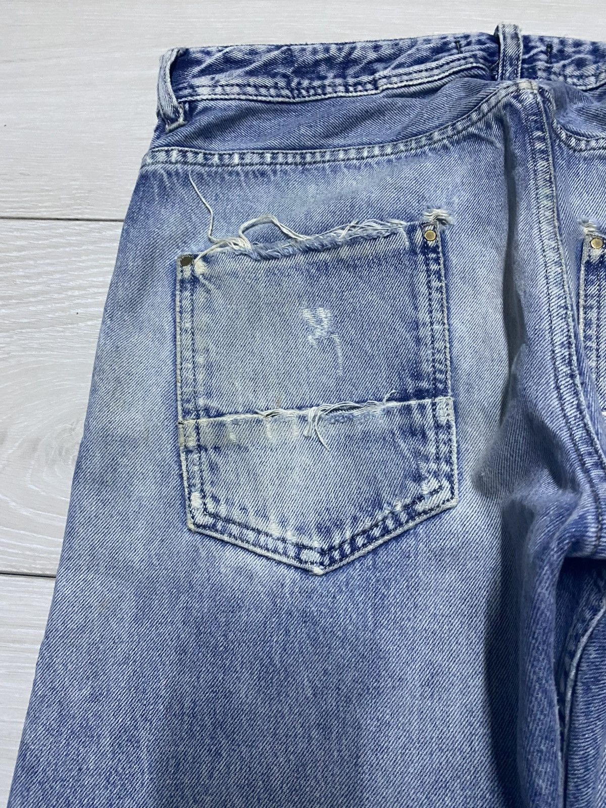 Diesel Black Gold Vintage Diesel Black Gold Selvedge Distressed Slim Jeans Size US 32 / EU 48 - 11 Thumbnail