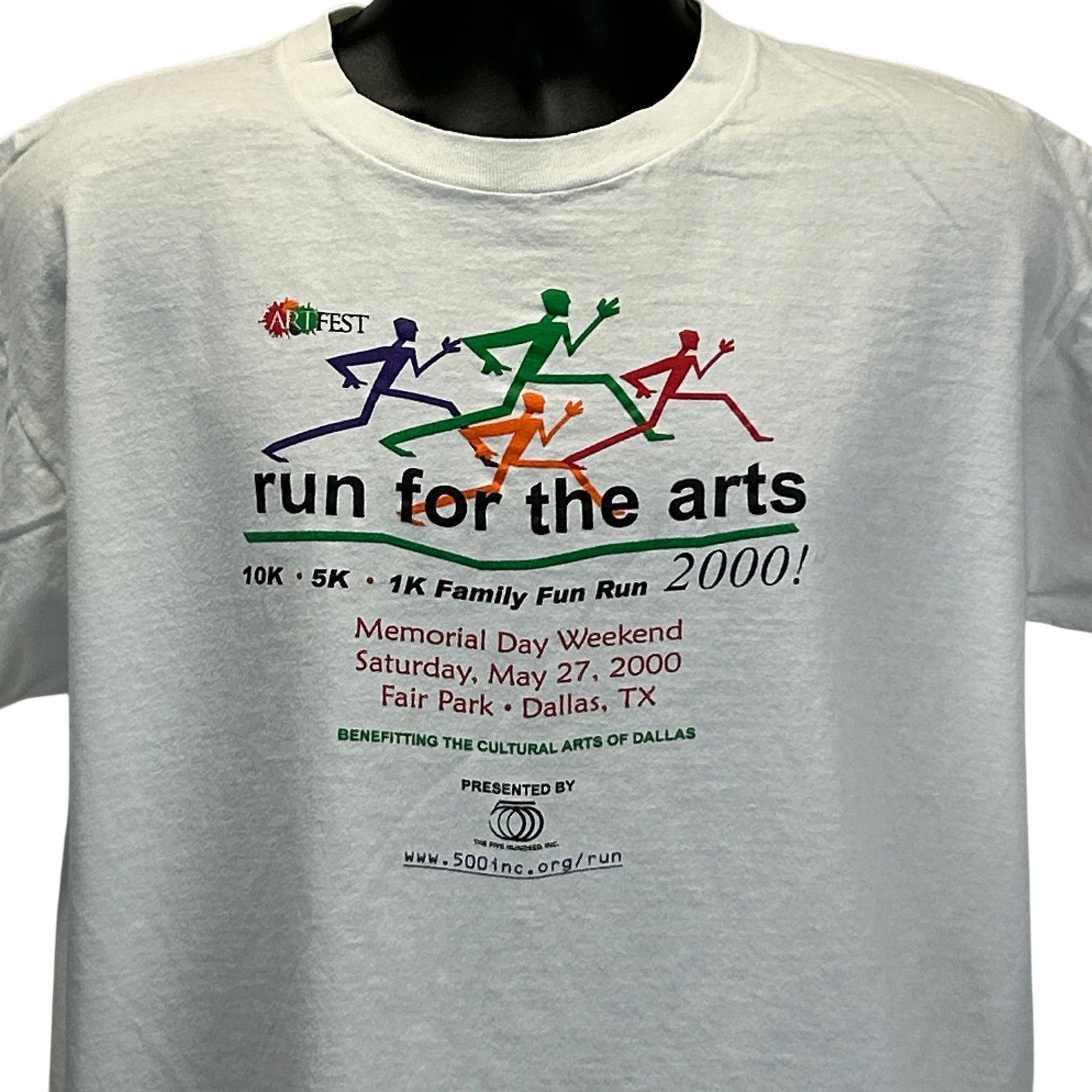 Fruit Of The Loom Vintage Run For The Arts T Shirt Dallas Texas Runner X-Large Size US XL / EU 56 / 4 - 1 Thumbnail