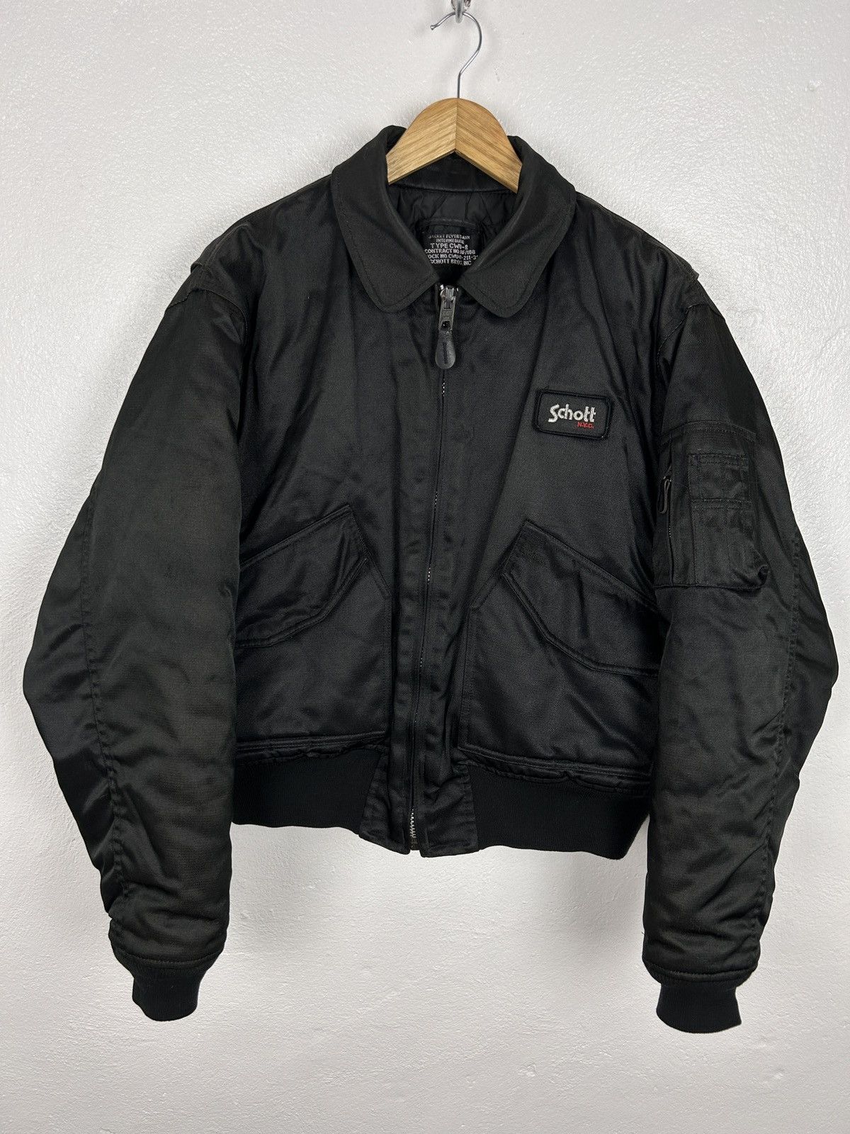 Schott Schott Bros CWU-R Flight Jacket Yellow Vintage 90s | Grailed