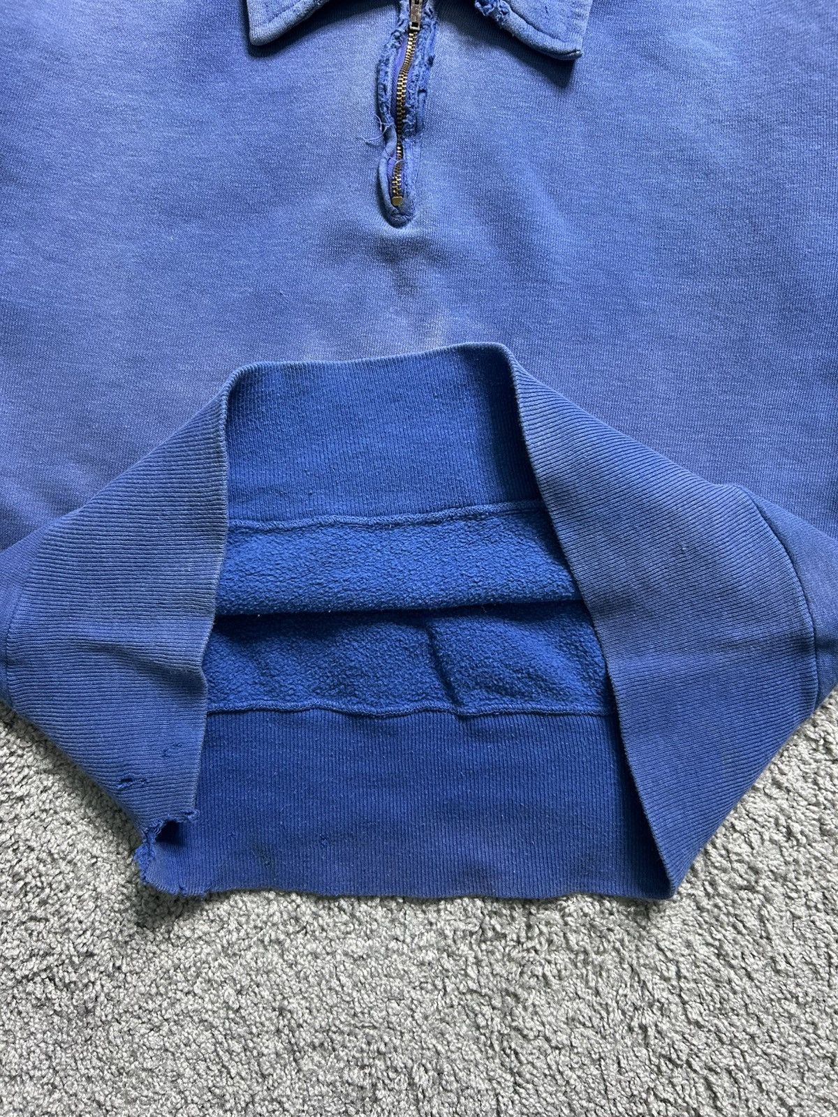 Vintage Vintage 50s Thrashed Quarter Zip Collared Blank Sweatshirt Size US M / EU 48-50 / 2 - 5 Thumbnail