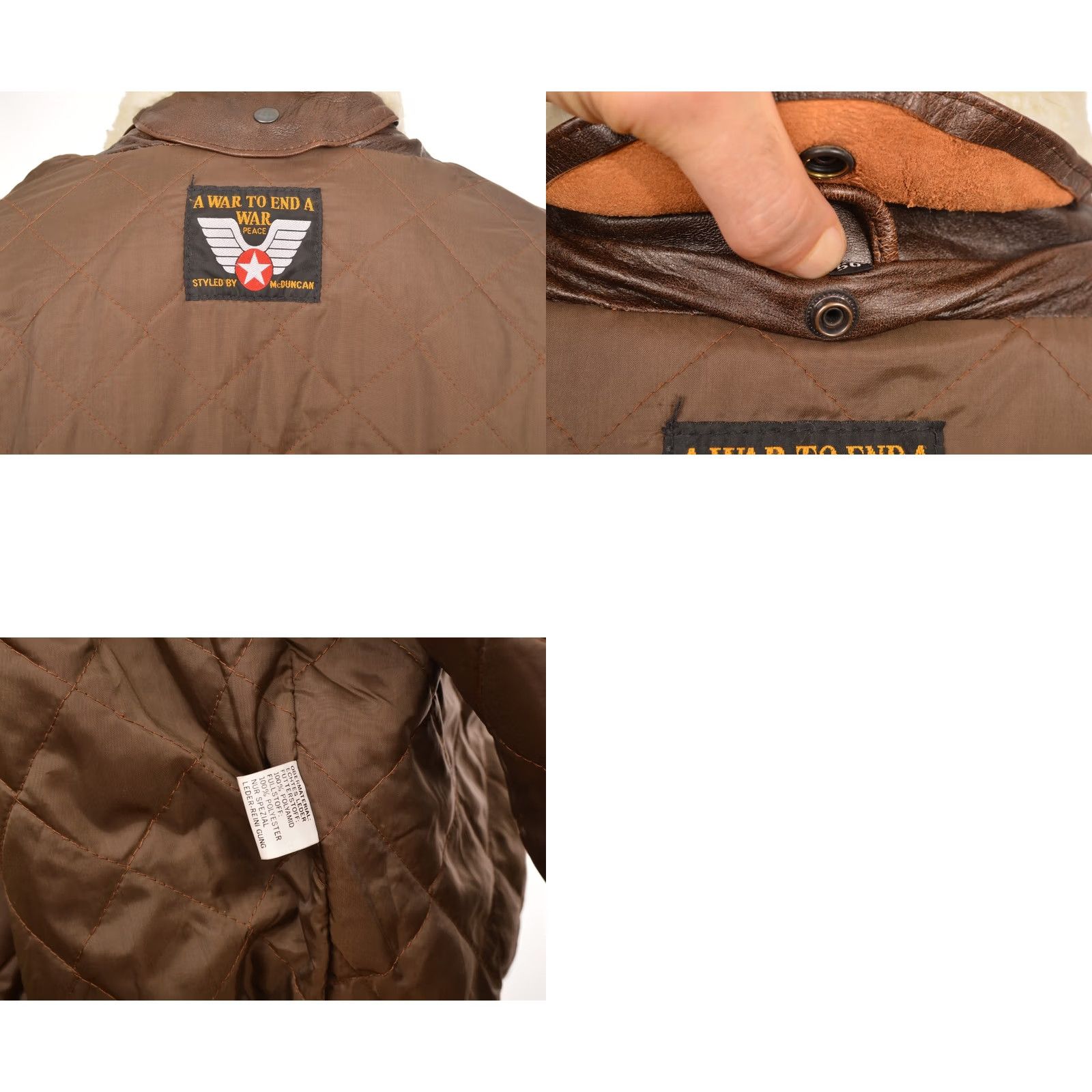 Vintage McDuncan Air Force Brown Leather Aviator Jacket Size 50 Mens Leather Bomber Jacket Brown 50 Vintage? Size US M / EU 48-50 / 2 - 8 Thumbnail