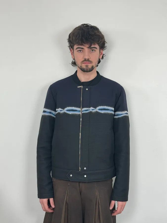 Emporio Armani SS2018 Emporio Armani Navy Wave Lined Bomber Jacket Size M / US 6-8 / IT 42-44 - 2 Thumbnail