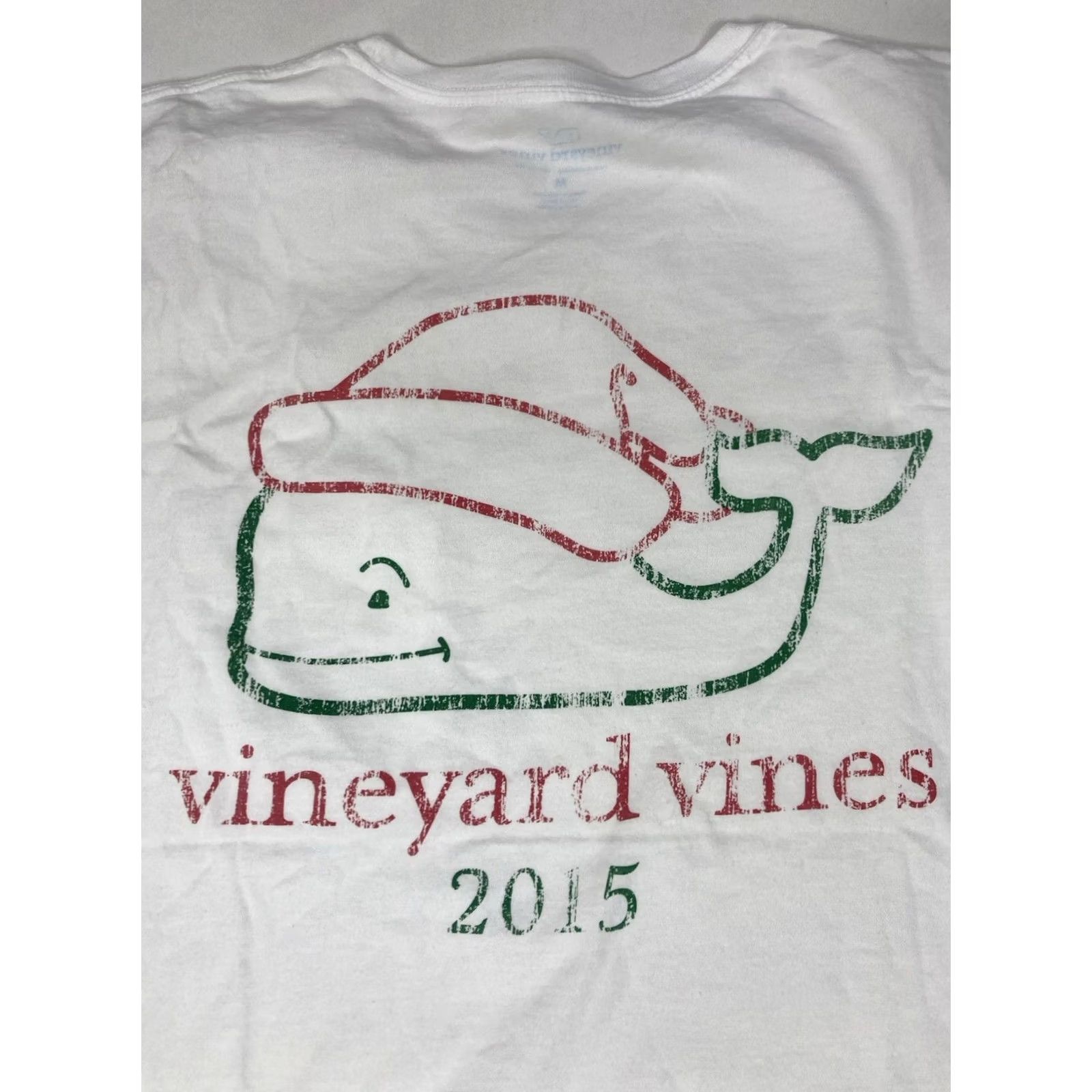Vineyard Vines Vineyard Vines Christmas T-Shirt Shirt Men Medium White Crew Neck Short Sleeve Graphic Print Pocket Base All Seasons Decade 2015 Size US M / EU 48-50 / 2 - 2 Thumbnail