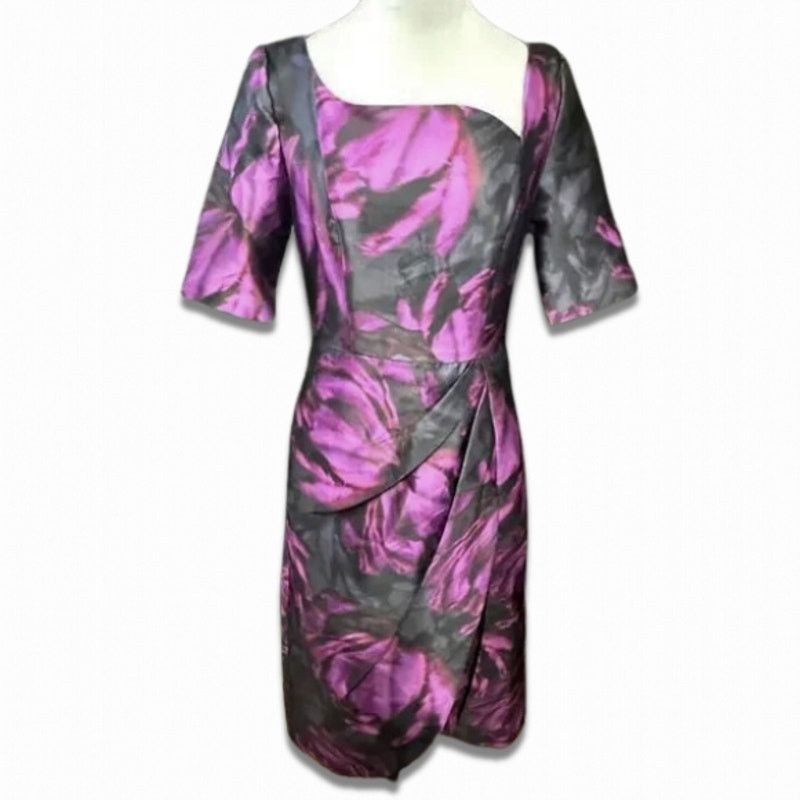 Kay Under Midi Dress Tallulah Tea-Length Black Purple 4 NWOT