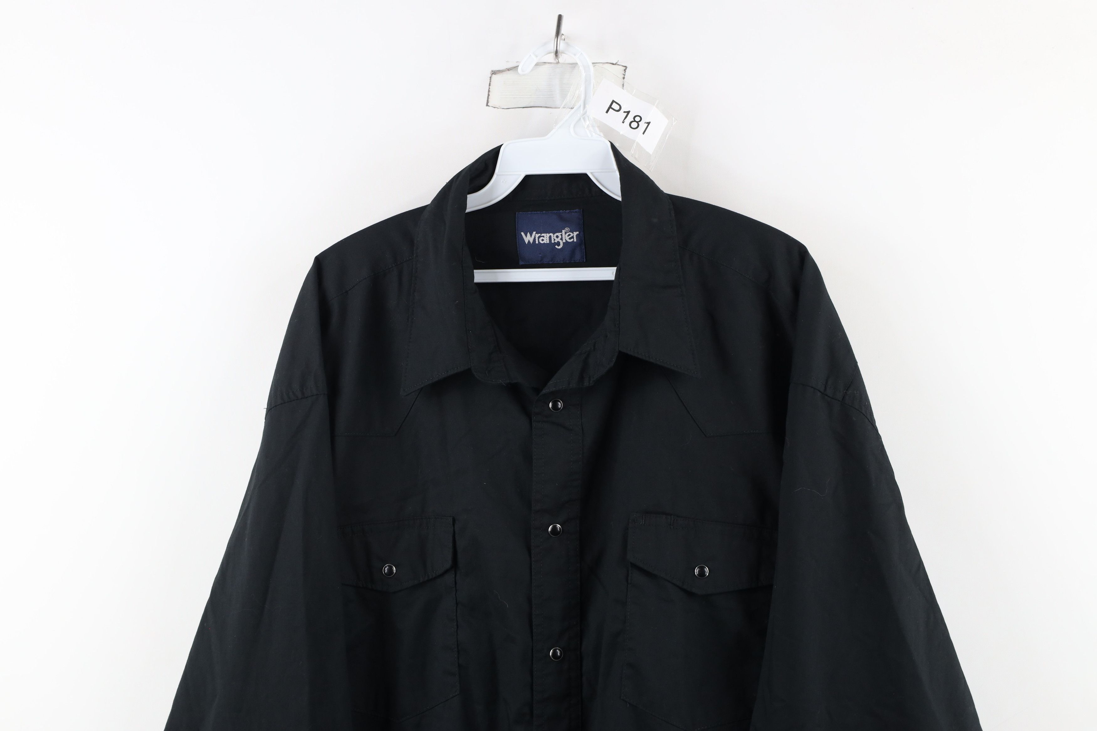 Vintage × Wrangler Vintage 90s Wrangler Rodeo Snap Button Collared Shirt Black Size US XXL / EU 58 / 5 - 2 Thumbnail