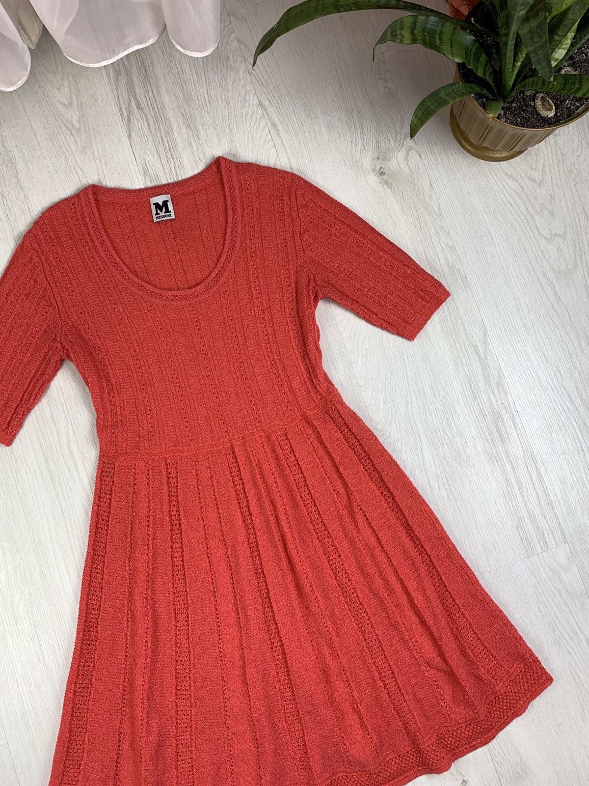 Missoni Missoni Womens Short Sleeve Coral Knit Dress Size S / US 4 / IT 40 - 3 Thumbnail