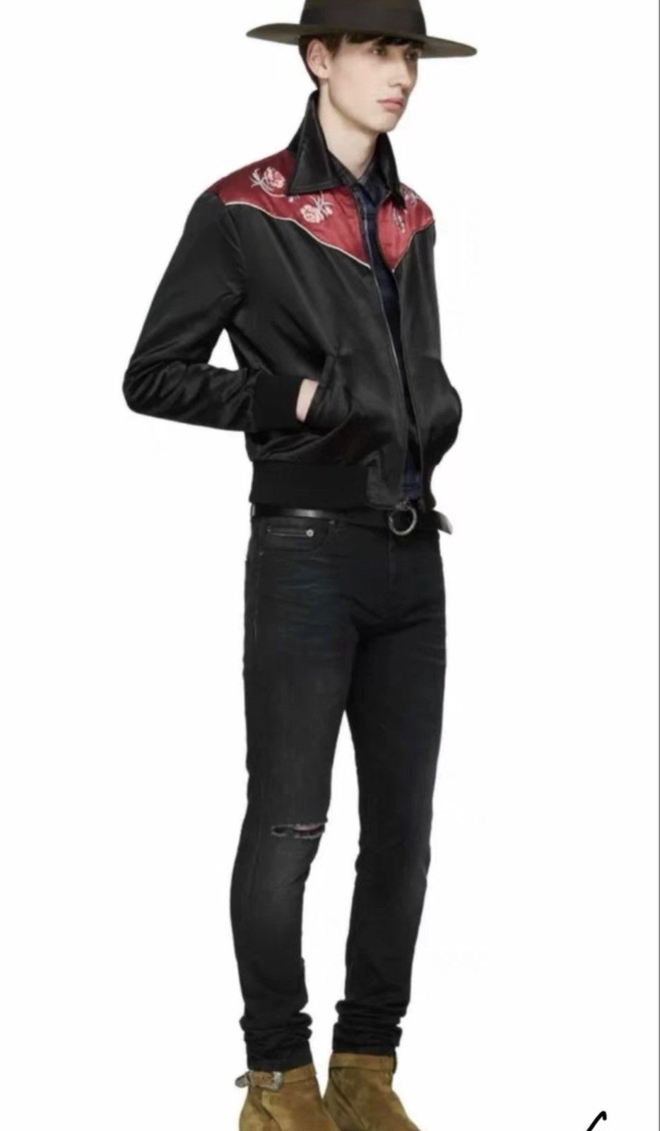 Saint Laurent Paris Saint Laurent (SLP) 16FW Embroidered Floral Varsity Jacket Size US M / EU 48-50 / 2 - 8 Thumbnail