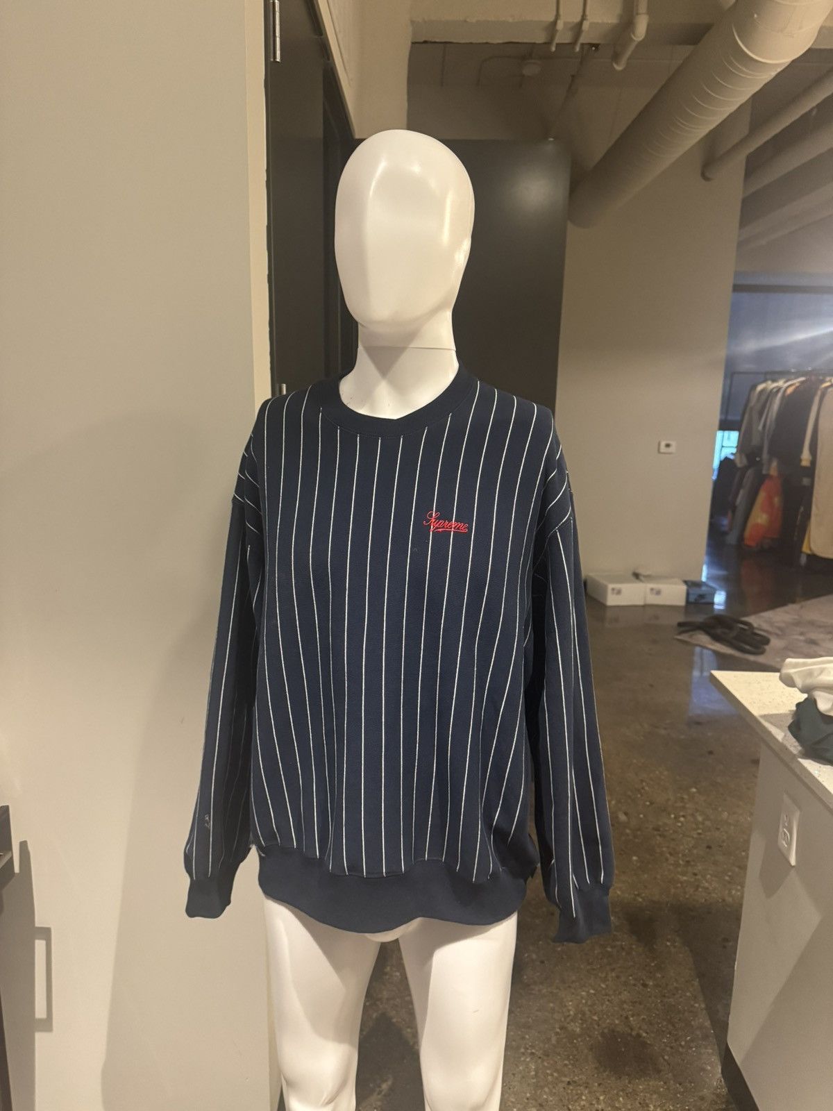 Supreme Supreme Pinstripe Crewneck Size US M / EU 48-50 / 2 - 1 Thumbnail