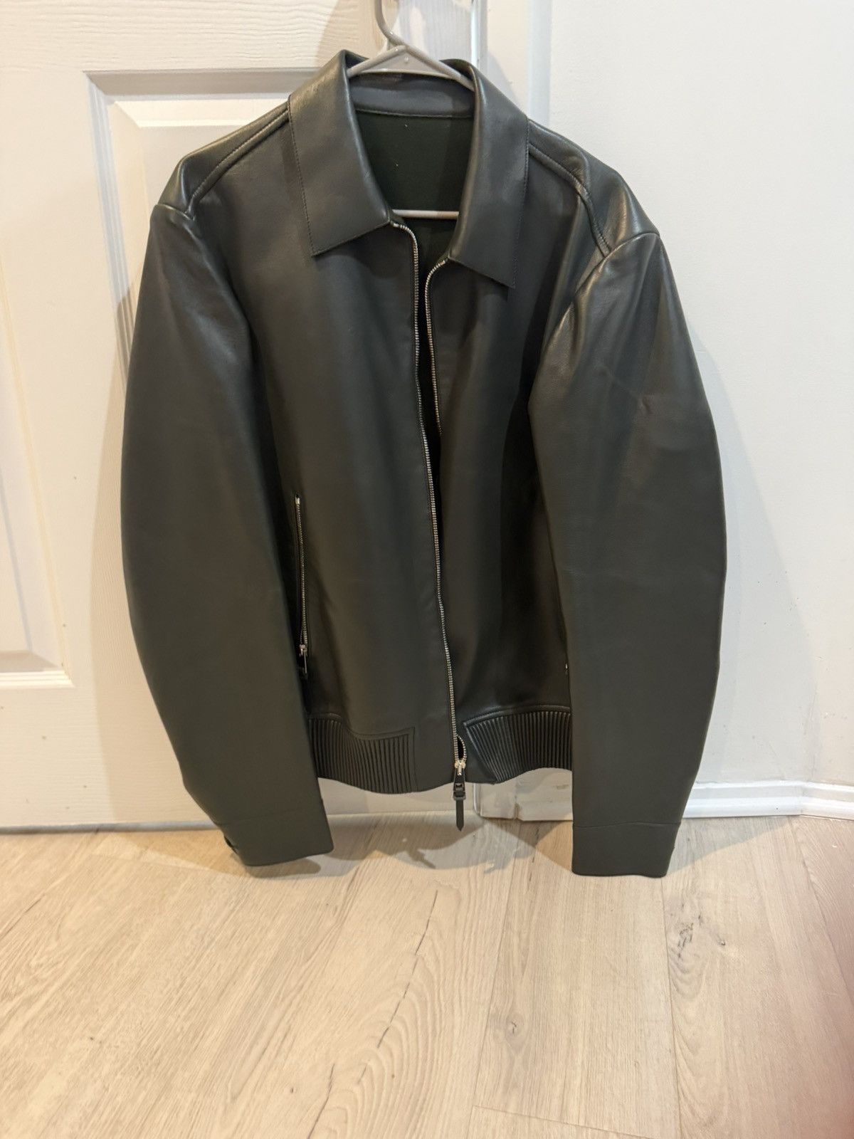 Mr P. Dark Green Mr. P Leather Jacket Size US L / EU 52-54 / 3 - 6 Thumbnail