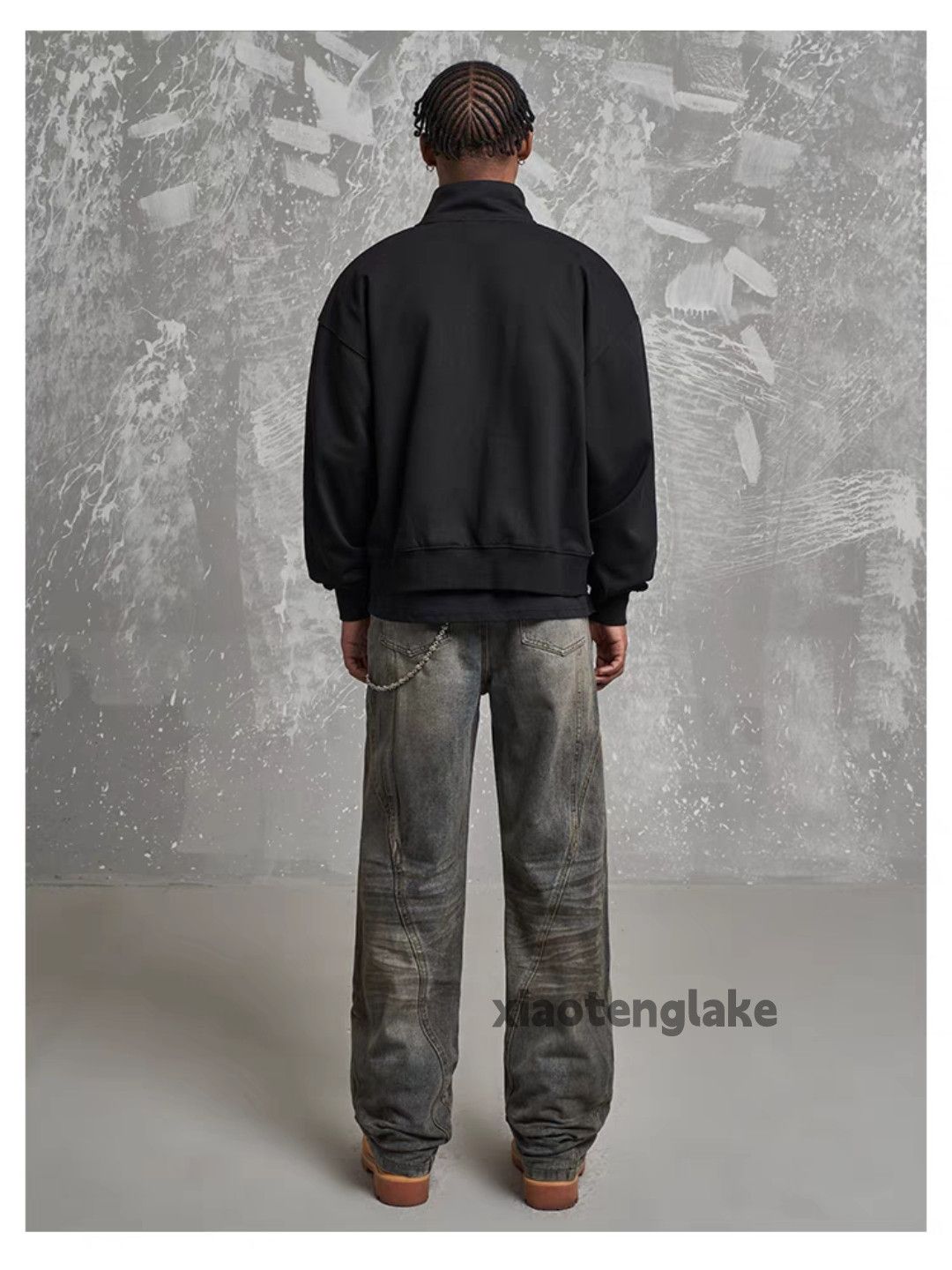 Jean Unisex utility punk yuppie grunge stain rusty faded pants Size US 32 / EU 48 - 4 Thumbnail