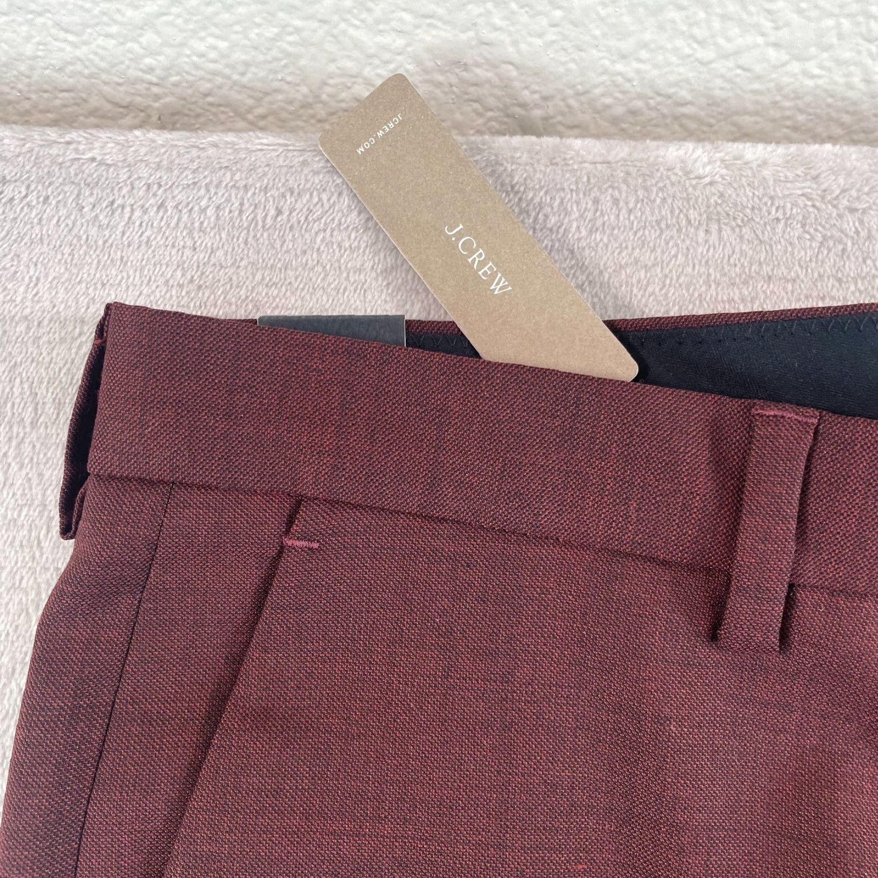 J.Crew J.CREW Bowery Ludlow Dress Pants Men 36x32 Mahogany Wool Slim Stretch NWT 25 Size US 36 / EU 52 - 4 Thumbnail