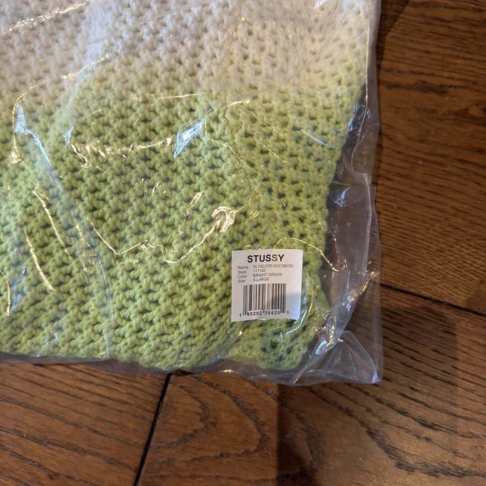 Stussy Stussy Pigment Dyed Loose Gauge Sweater, bright green Size US XL / EU 56 / 4 - 2 Thumbnail