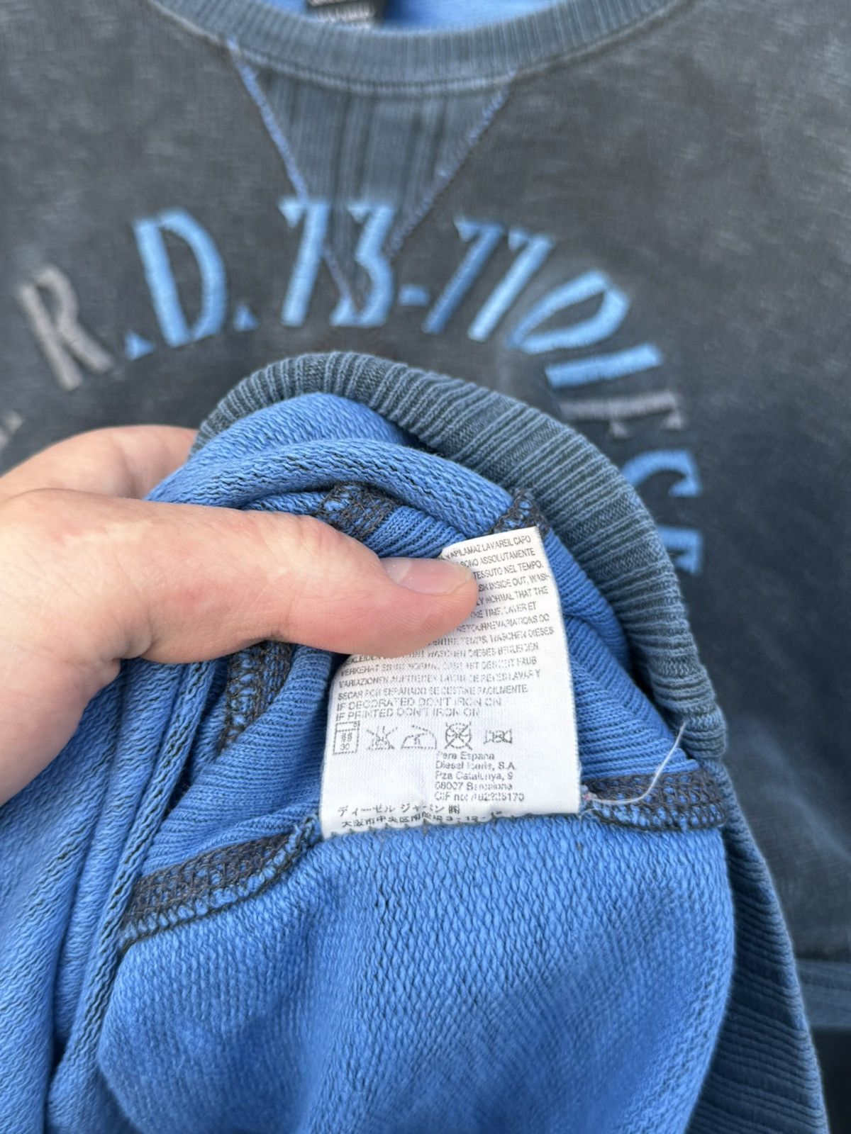 Diesel × Vintage Vintage Sweatshirt Diesel Grey Blue Size US M / EU 48-50 / 2 - 9 Thumbnail