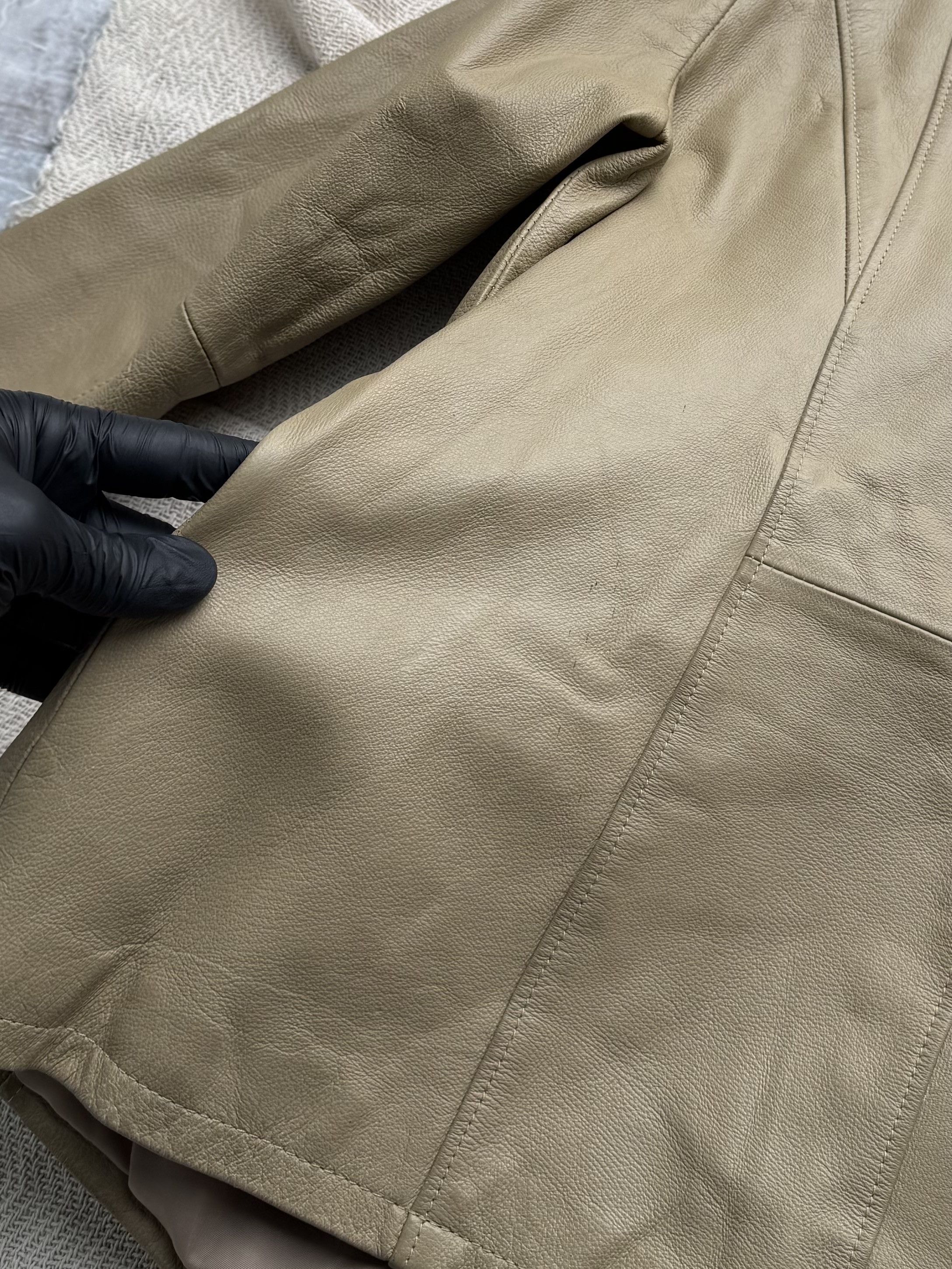 Vintage Vintage Leather Jacket Tailored Button Front Classic Coat Size L / US 10 / IT 46 - 8 Thumbnail
