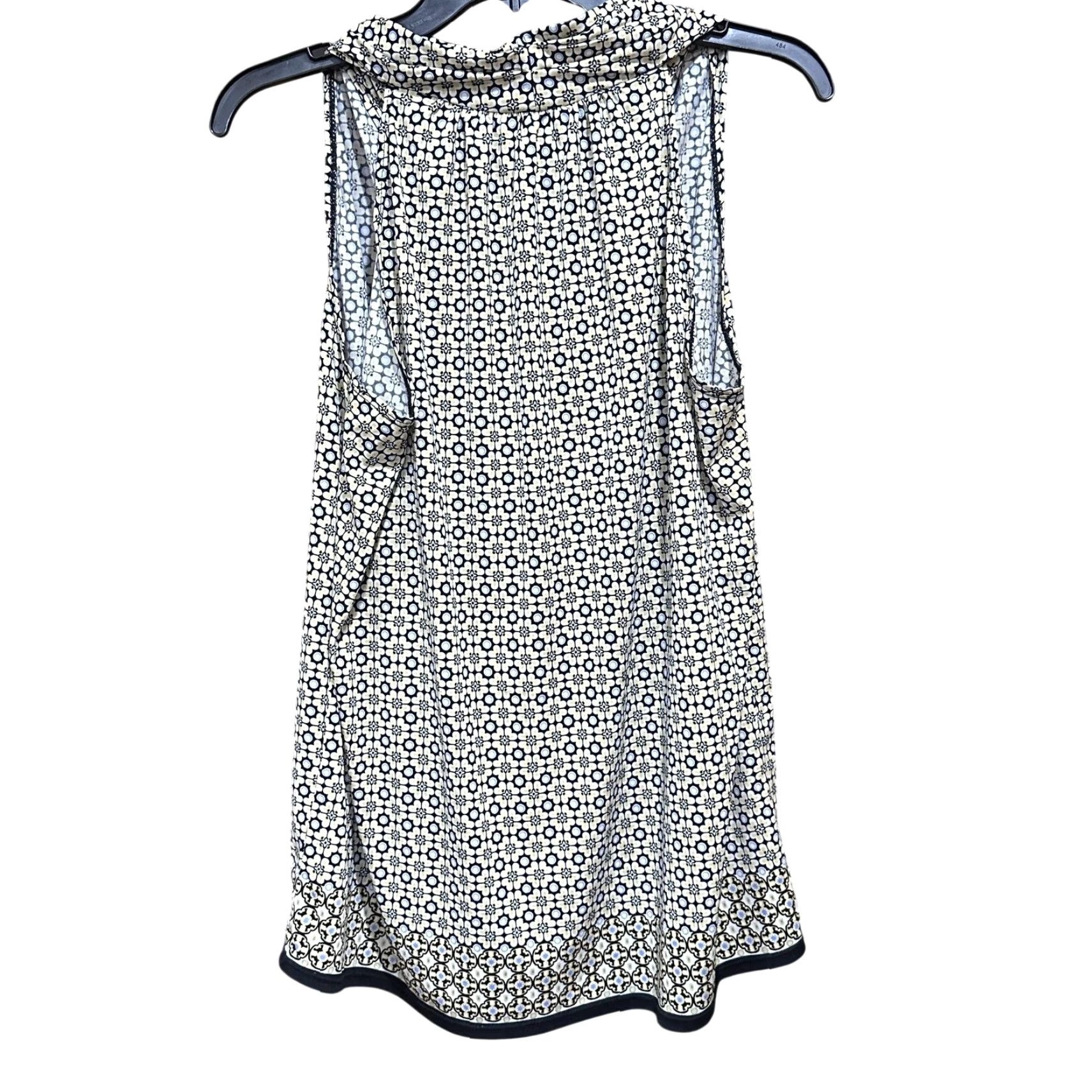 Vintage Max Studio Blouse Womens L Blue Yellow Sleeveless Cowl Neck Bohemian Geometric Stripe Pattern Regular Womens Size L / US 10 / IT 46 - 3 Thumbnail