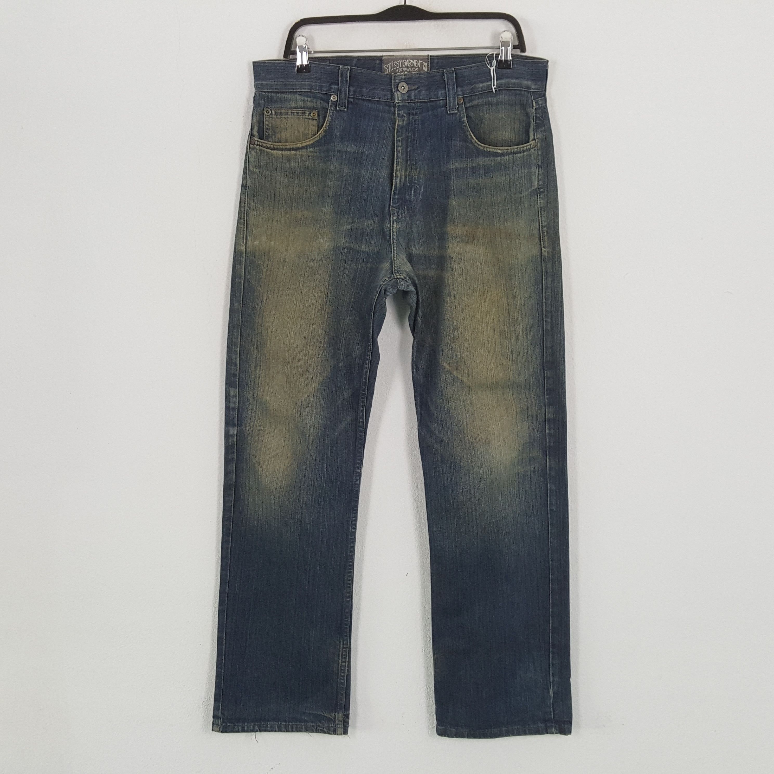 Stussy × Vintage STUSSY Streetwear Skateboard Style Custom Art Jeans Size US 33 - 4 Thumbnail