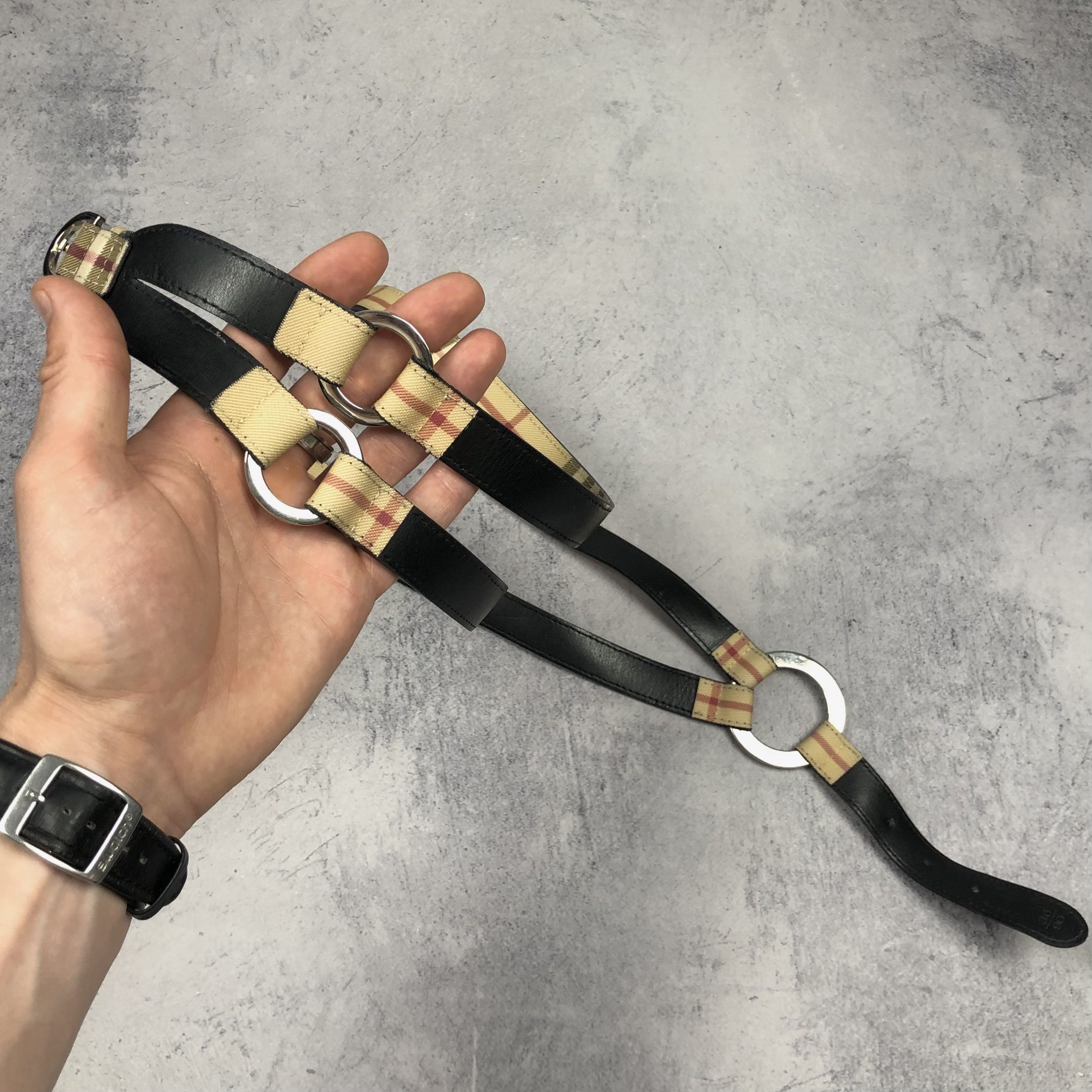 Burberry Vintage Burberry Nova Check Leather Belt Size ONE SIZE - 11 Thumbnail