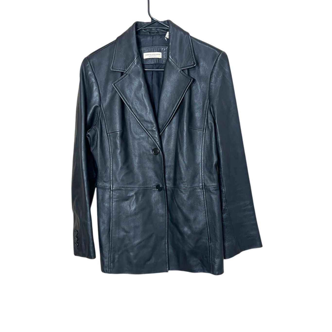 Other Vintage 90's Valerie Stevens Black Leather Blazer Jacket Size M Size M / US 6-8 / IT 42-44 - 1 Thumbnail